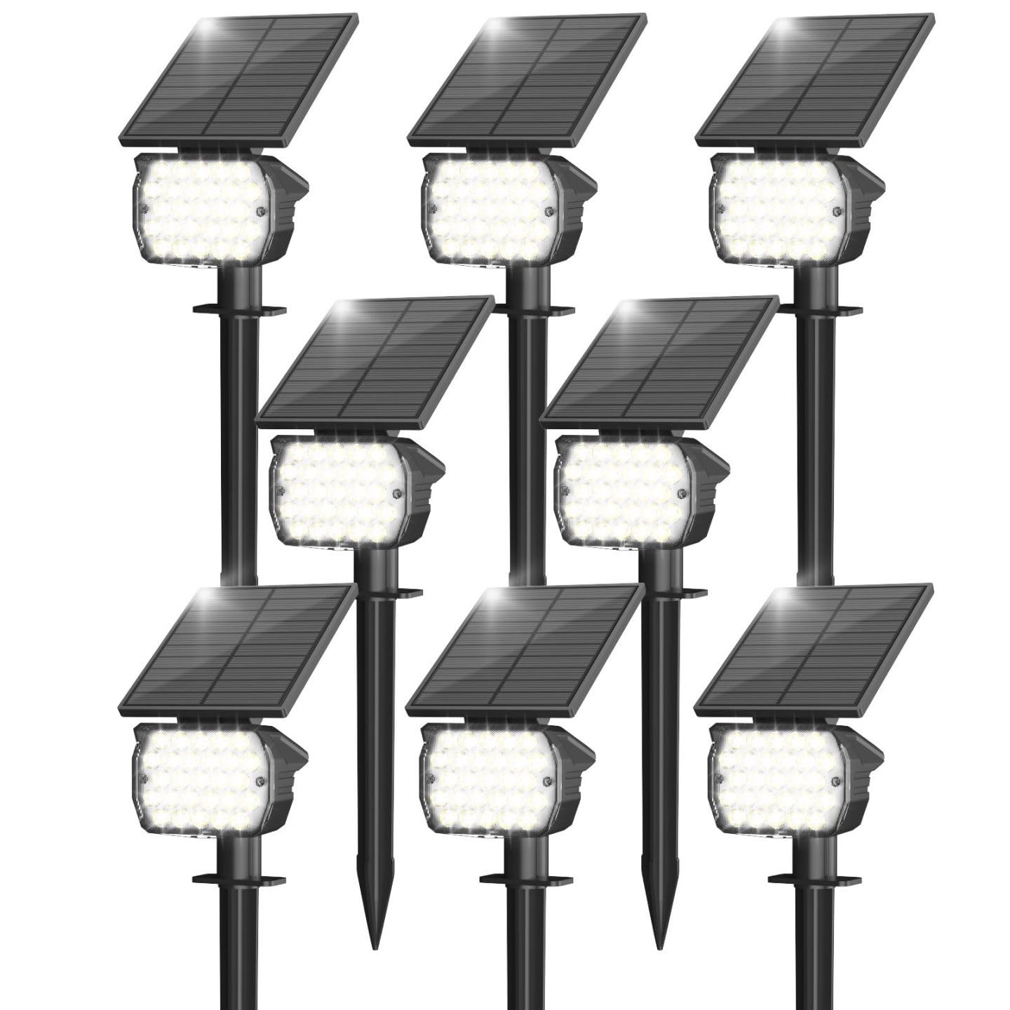 VOLISUN Solar Spot Lights, 27 LED, IP67 Waterproof, 3 Lighting Modes, 8 Pack, Cool White, Model 21464