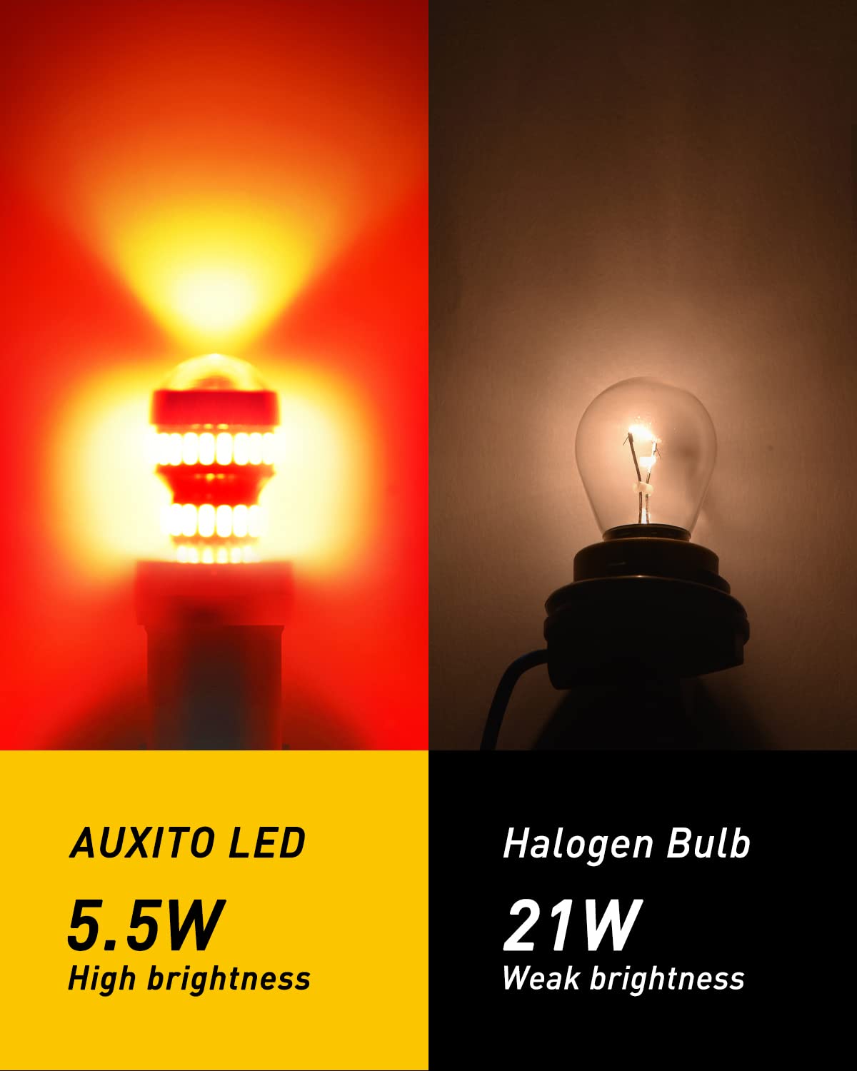 AUXITO 1157/2357 LED Bulb Red - Super Bright Tail Lights Brake Lights Replacement, Model AUXITO-US54H1157R2-1109, Pack of 2