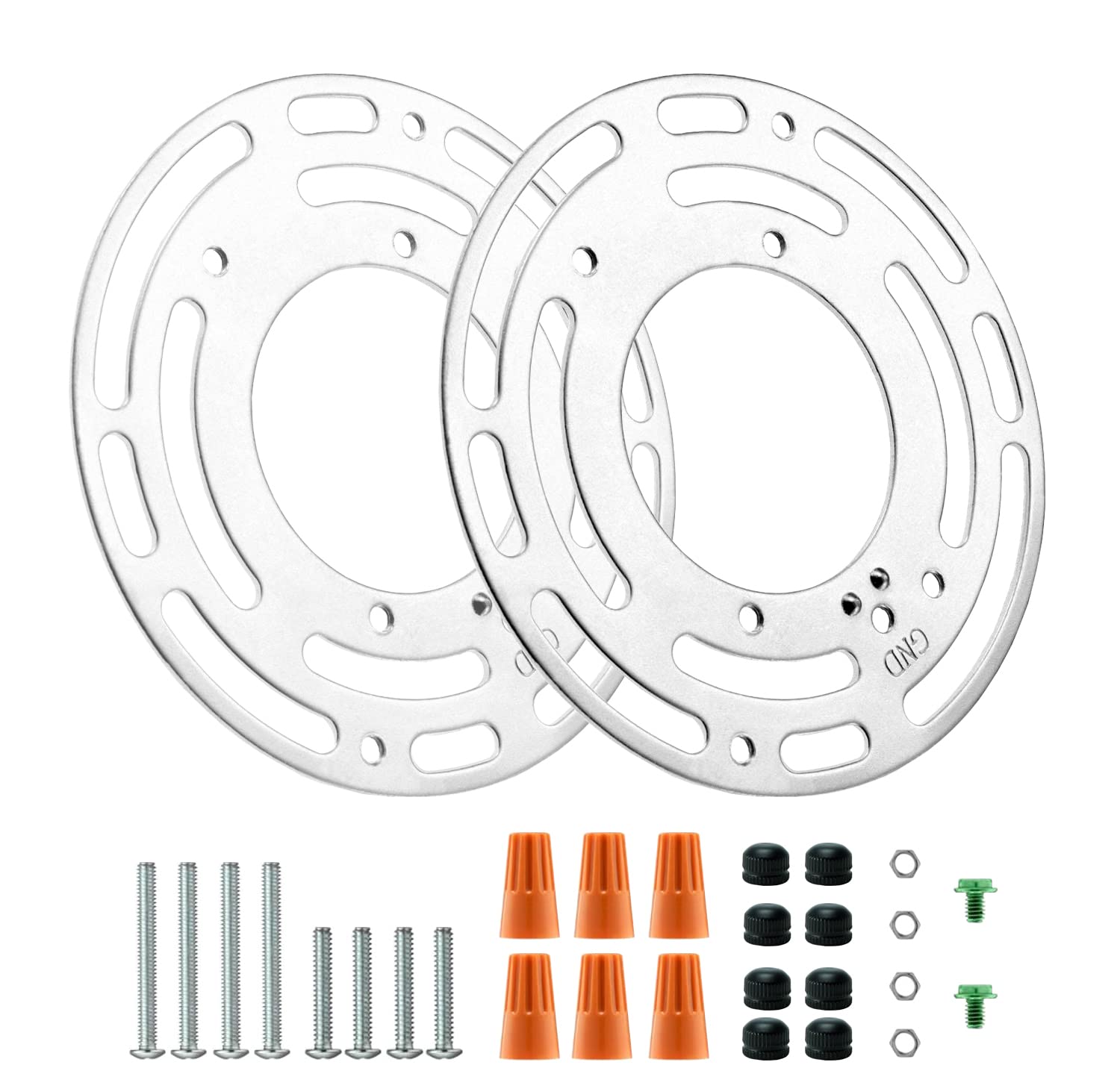 2 Pack Universal Light Fixture Mounting Bracket, 4 Inches Diameter Steel Round Universal Light Crossbar with Screws and Nuts, Mo