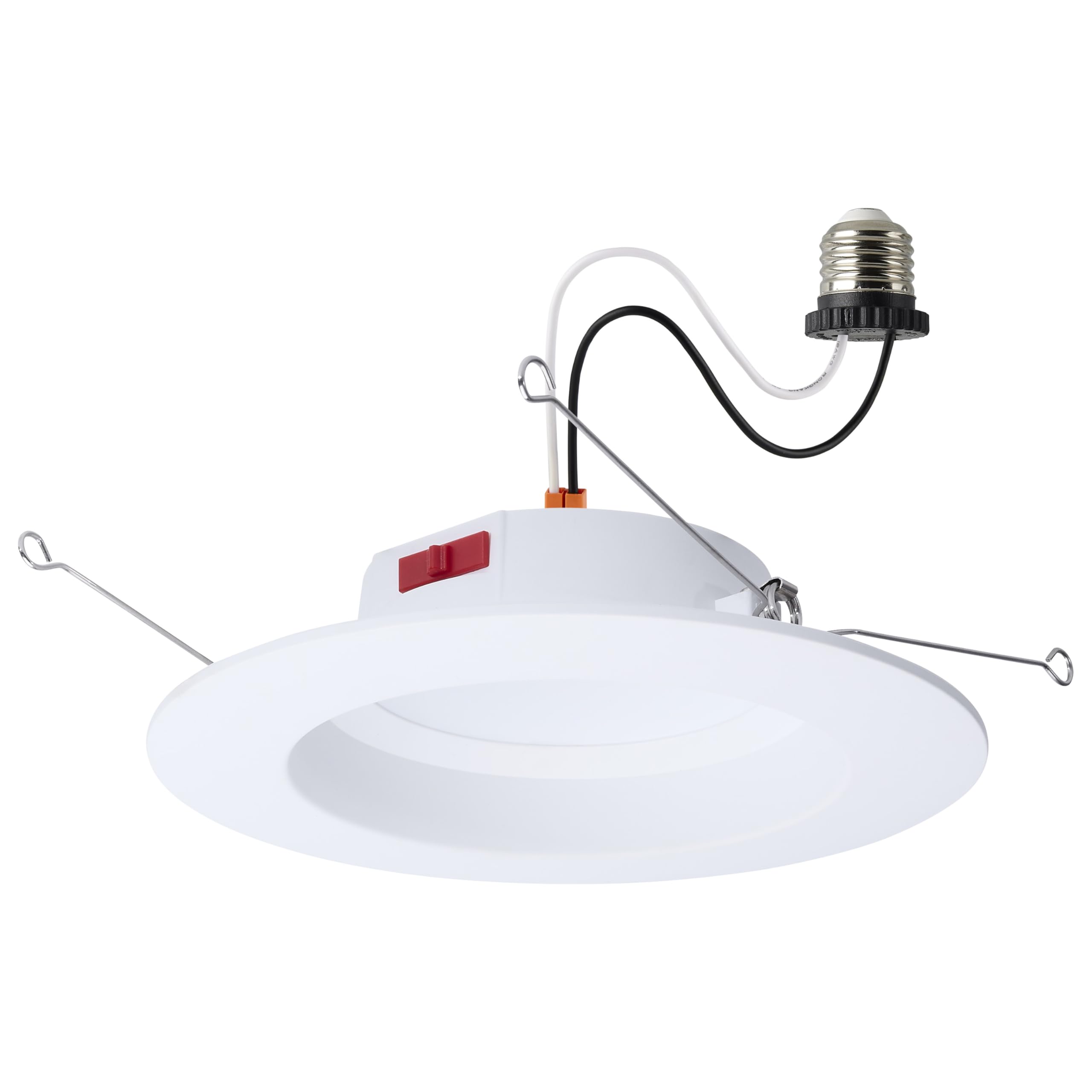 Satco S12604 10 Watt 5-6 Inch LED Downlight Retrofit CCT Selectable 2700K 3000K 3500K 4000K 5000K Round White Finish Energy Effi