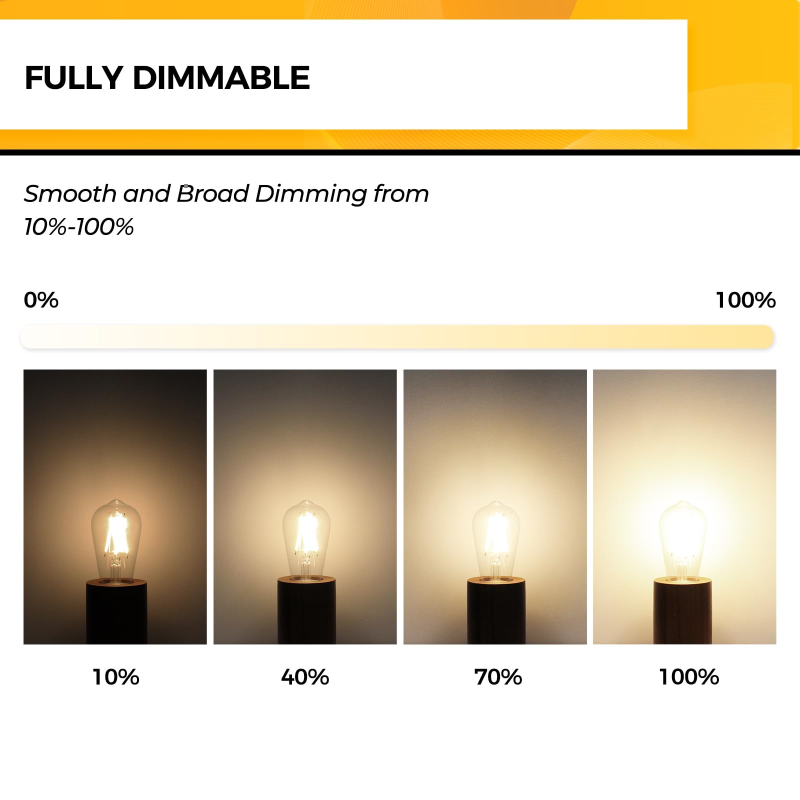 Hizashi Vintage Led Edison Bulb Dimmable, 6W Equivalent 60W, 3000K Soft White, E26 Base Led Light Bulbs, 700Lm, Ul Listed, High Cri 95+ Eye Protection, Clear Glass, Pack Of 12