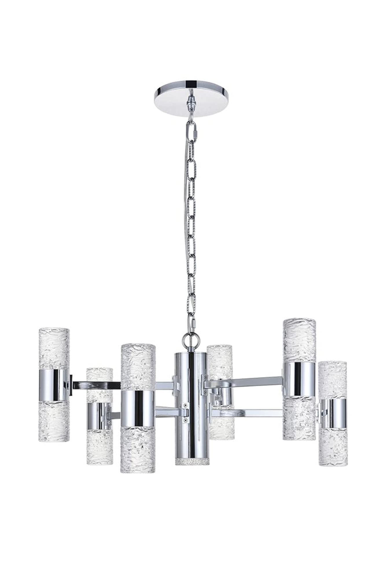 Elegant Lighting Vega 13 Light Led Pendant - Chrome Fixture For Living Room, Kitchen & Hallway