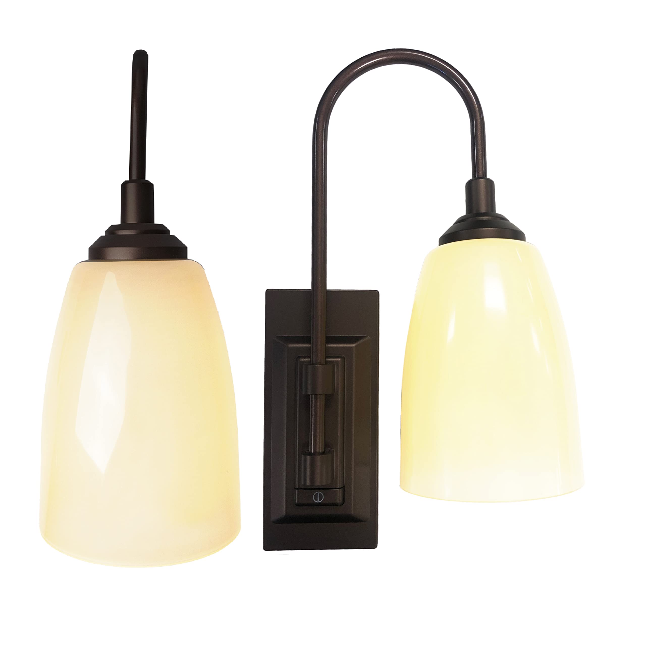 Westek LED Wall Sconce, Battery Operated, 100 Lumens, 2 Pack, Bronze Finish, Model BL-SCGN-DB2