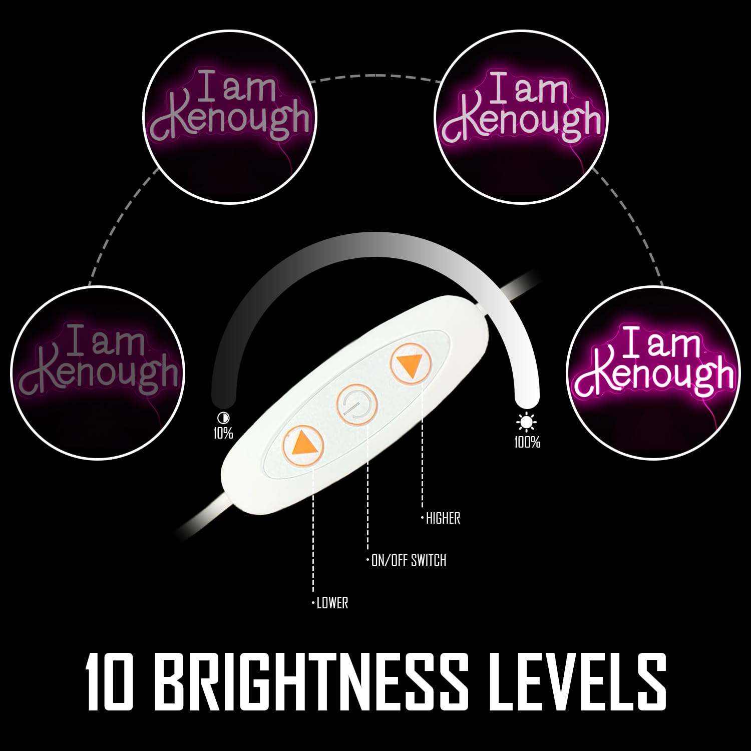 I am Kenough Neon Sign for Wall Decor Dimmable Neon Led Signs for Bedroom Bar Neon Sign for Girl Neon Light Up Signs for Home Cl