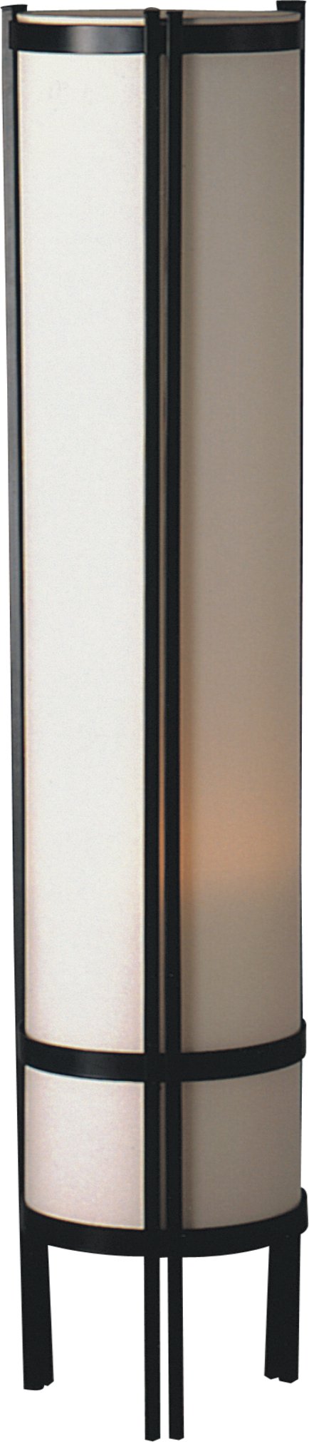 SH Lighting Japanese Shoji Style Table Lamp, 48in Metal/Cloth, Black/White, Model 2029F