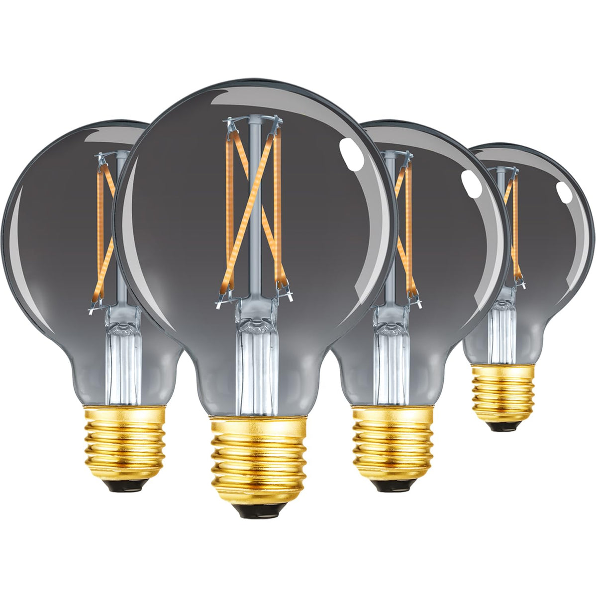 Leools Dimmable Led Decorative G25 Globe Bulbs 6W,2700K Warm White,40 Watt Equivalent Edison Bulb E26 Medium Base,Smoky Grey Gla