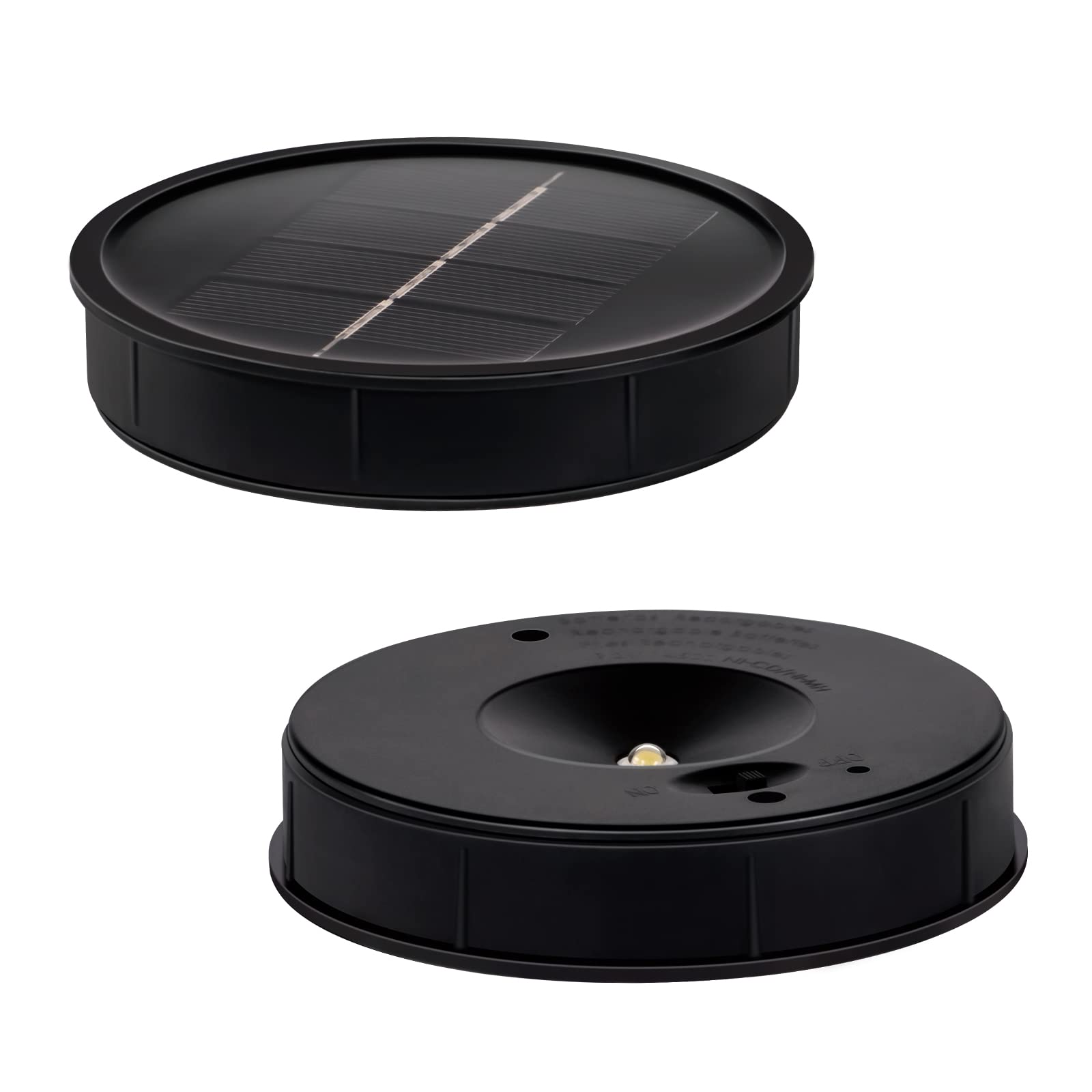 2 Pack Solar Light Replacement Top 3.54 Inch, Warm White Solar Lamp Replacement Module with Panel, Waterproof Dusk to Dawn Solar