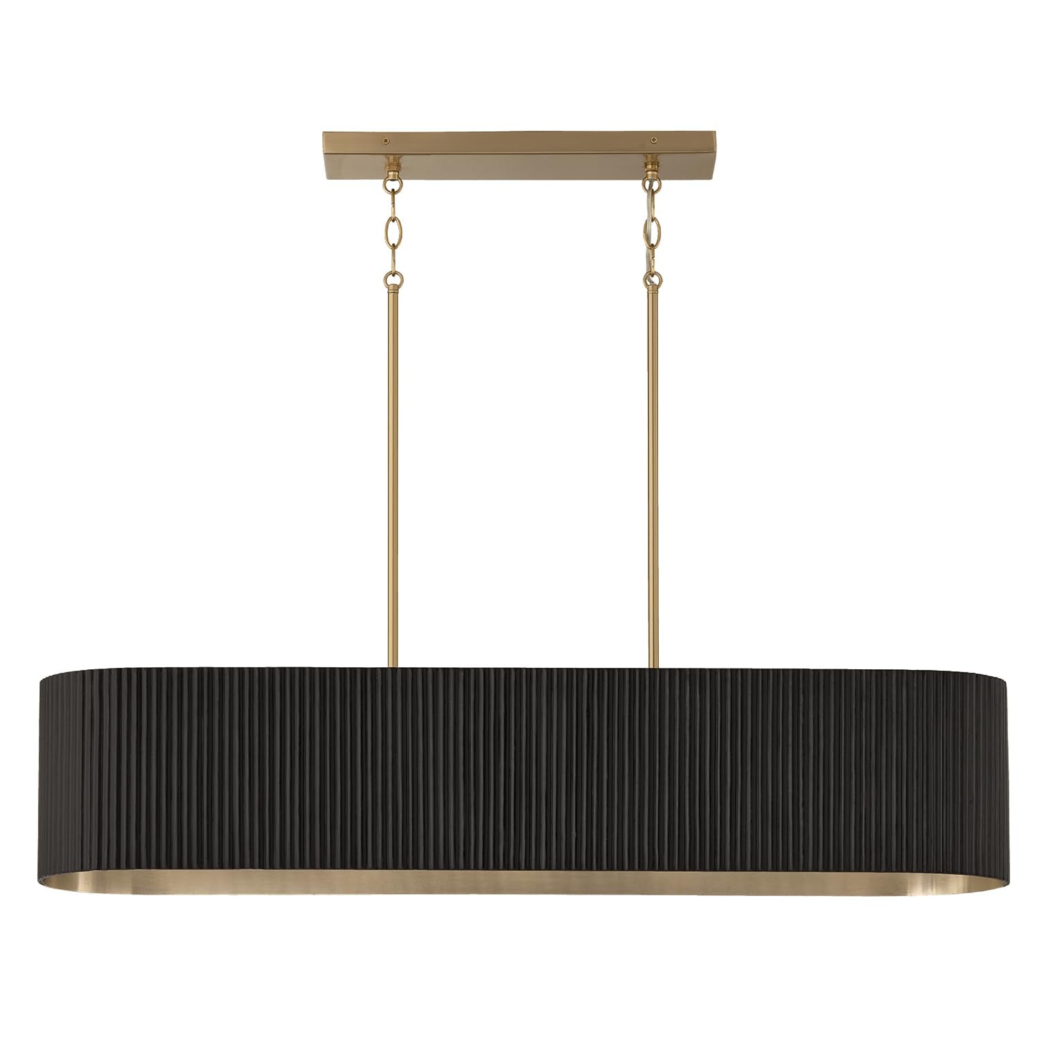 Capital Lighting 850751KR Donovan Mid-Century Modern Artisan Luxe Fluted Mango Wood Linear Chandelier, 5-Light 500 Total Watts, 