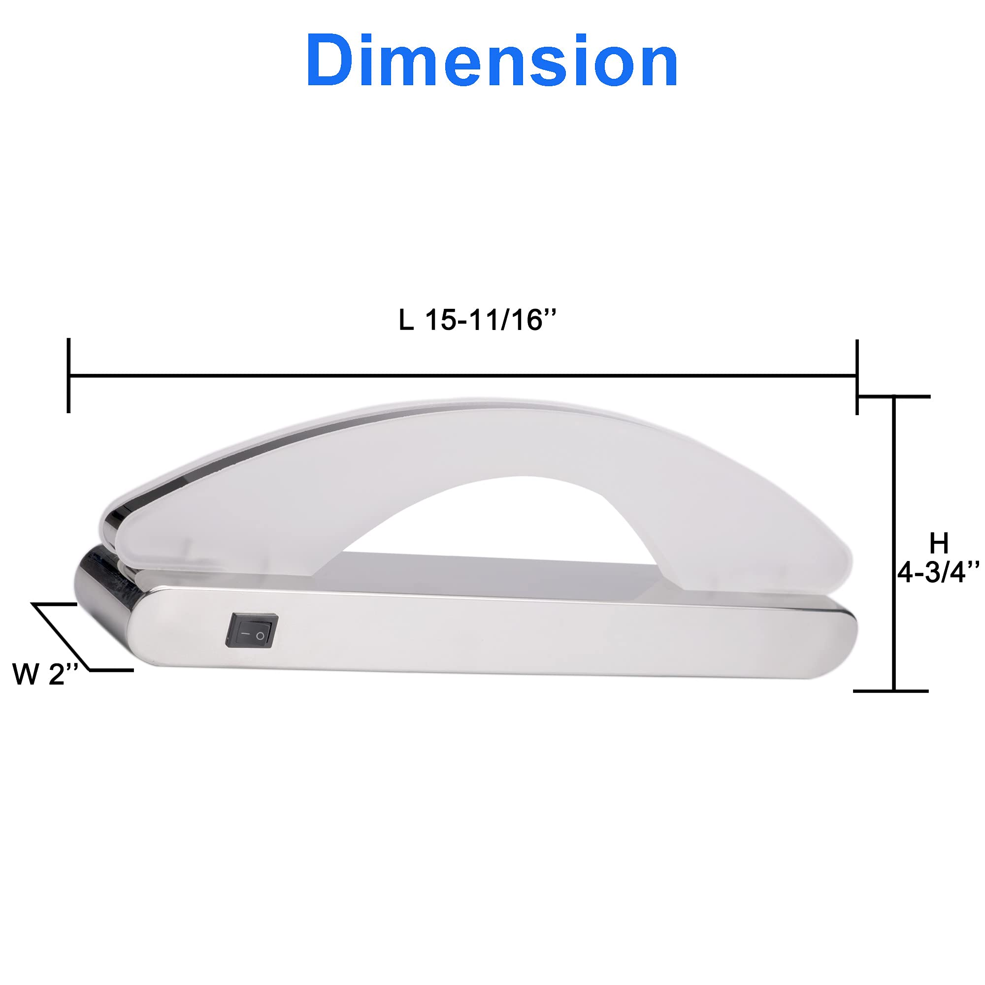 Maichis 12V Rv Vanity Light Fixture With On/Off Switch, 15.7Inch Luxury Decorative Led Mirror Light With Acrylic Lens, 12V Rv Wall Sconces Fixture For Rv, Boat, Marine, Motorhome, Caravan