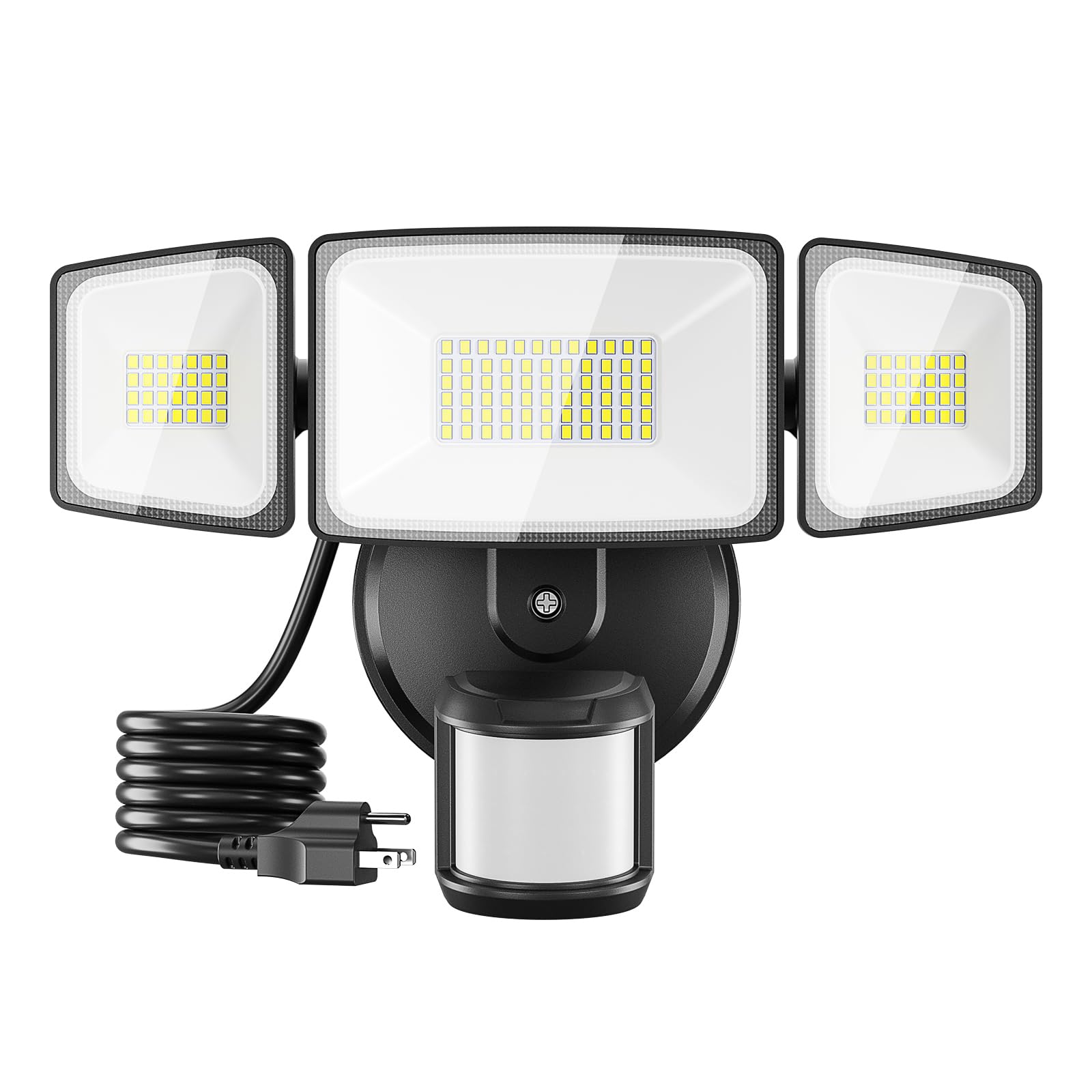 Onforu 65W LED Motion Sensor Outdoor Lights Plug in, Dusk to Dawn Flood Security Lighting Outside, Motion-Activated Detector Ext