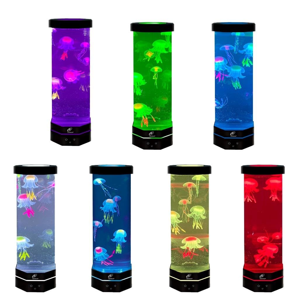 Lightahead Led Mini Desktop Jellyfish Lamp With Color Changing Light Effects. A Sensory Synthetic Jelly Fish Tank Aquarium Mood Lamp. Excellent Gift