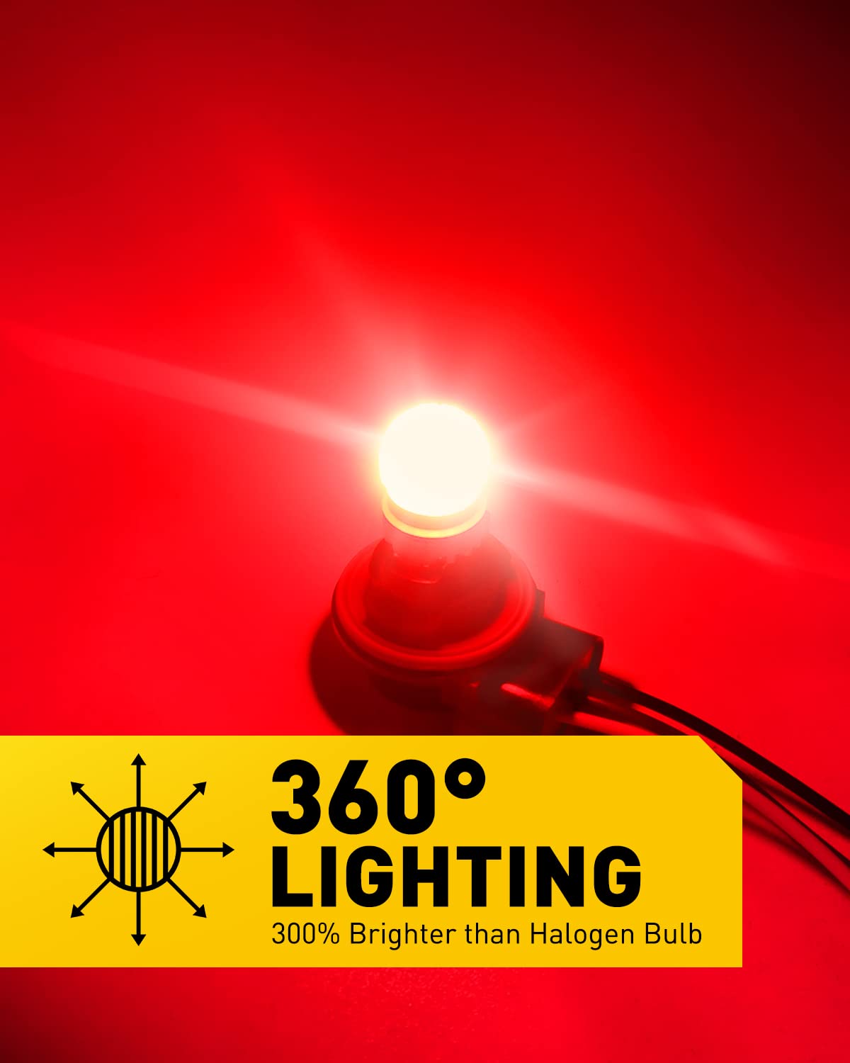 Auxito Upgraded 3157 Led Bulbs Red Brake Light, Super Bright Unique 1:1 Design, 3156 3056 3057 3457 4057 4157 Light Bulbs For Ta