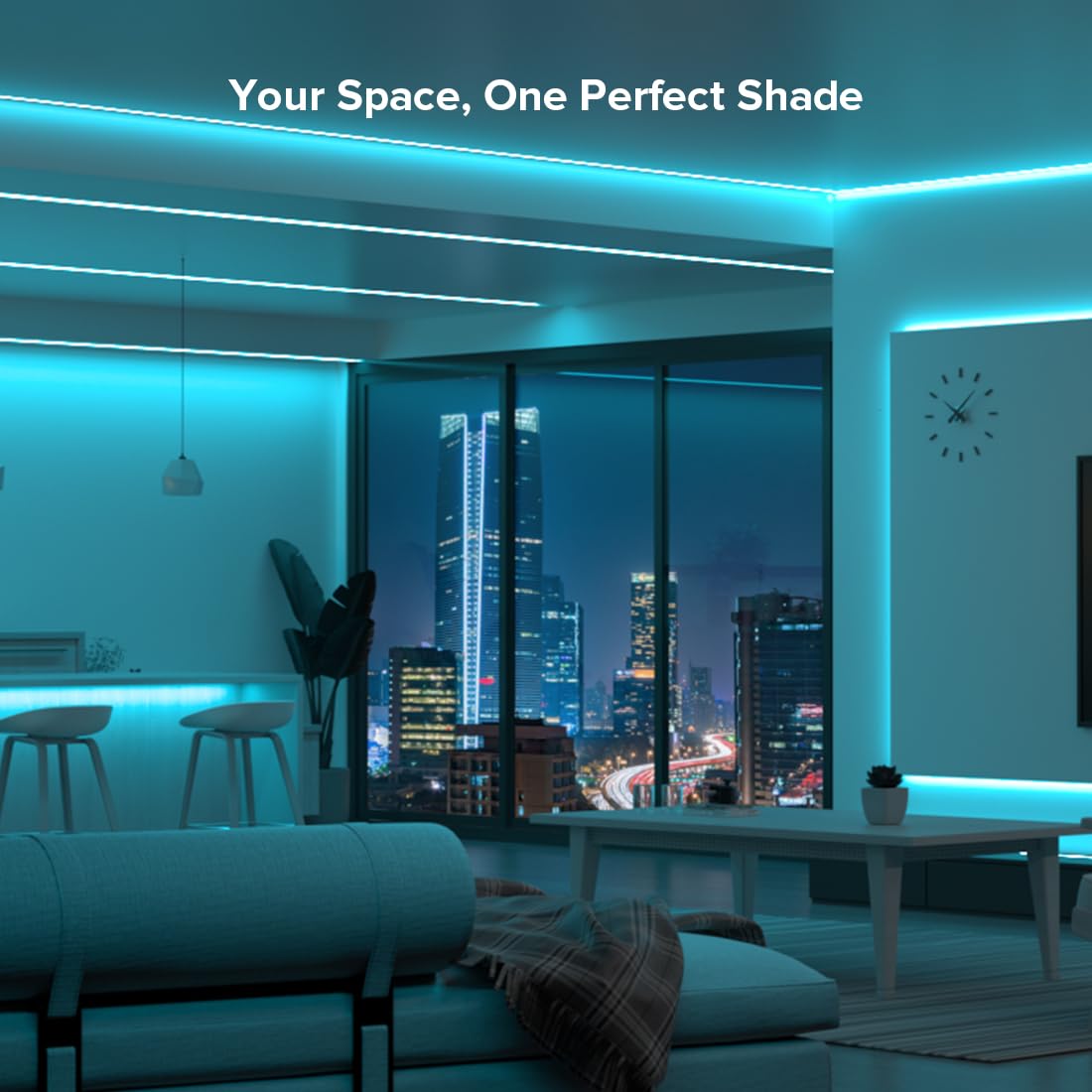 BTF-LIGHTING USB Powered Ice Blue COB LED Strip Lights 3.28FT, 320 LEDs, Flexible, High CRI, Ideal for 3D Printer & TV Backlight