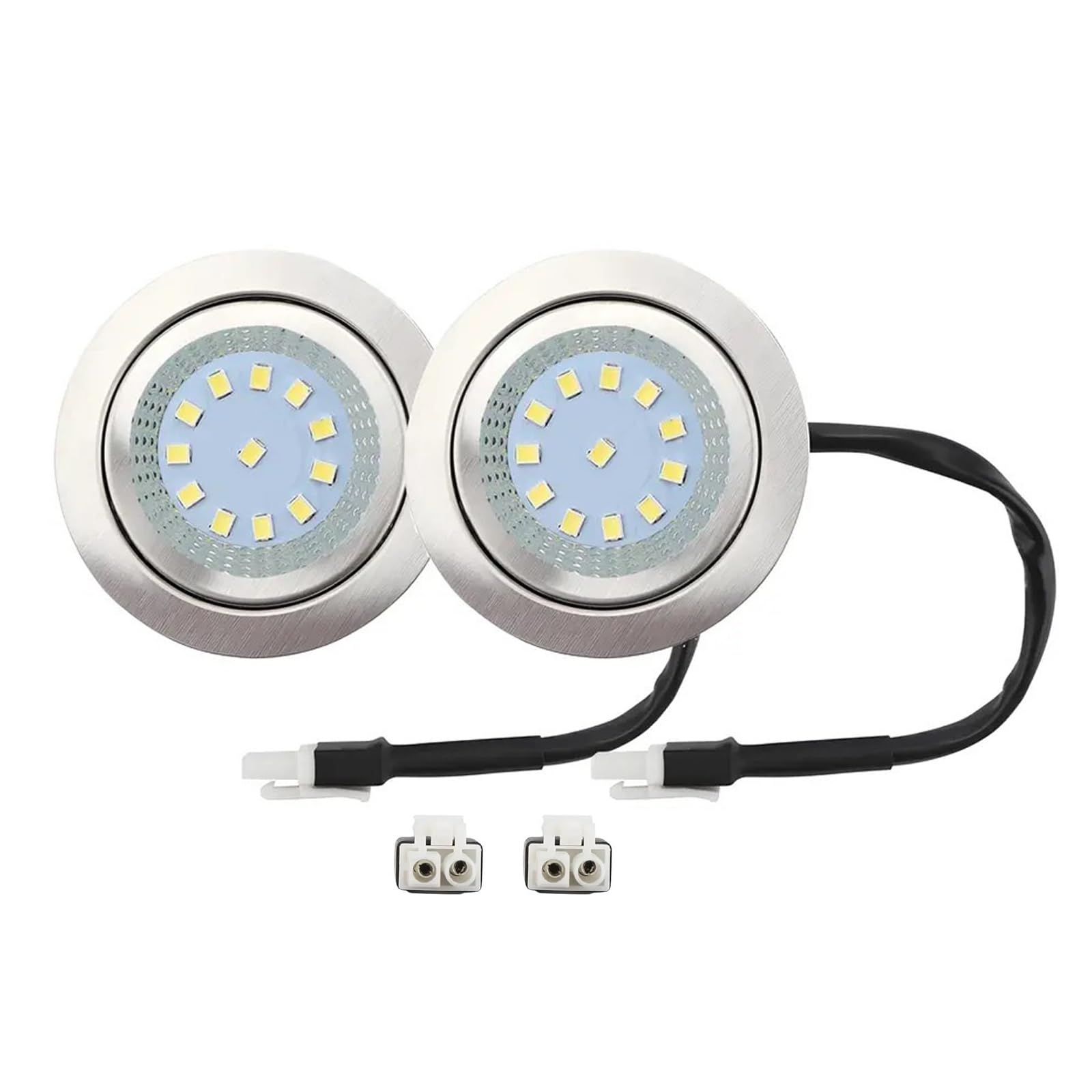 ruehalf 2-Piece Range Hood Light Bulbs DC 12V 1.5W Stainless Steel Range Hood LED Light Replacement Recessed Kitchen Range Hood 