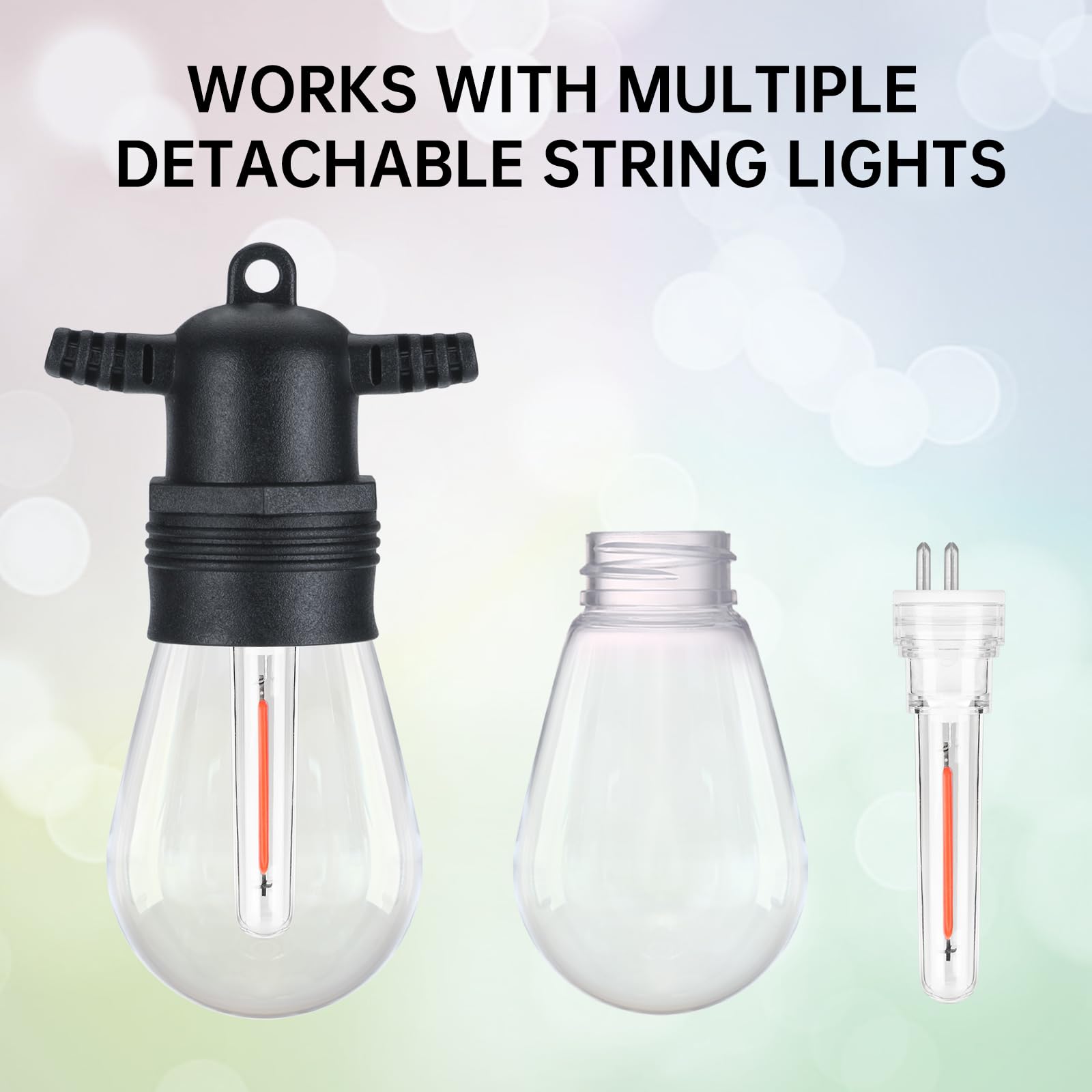 Dge S14 Outdoor Color 8 Pack Replacement String Light Bulbs 1.5 Watt Led Color Replacement Light Bulb, Shatter-Proof And Waterpr