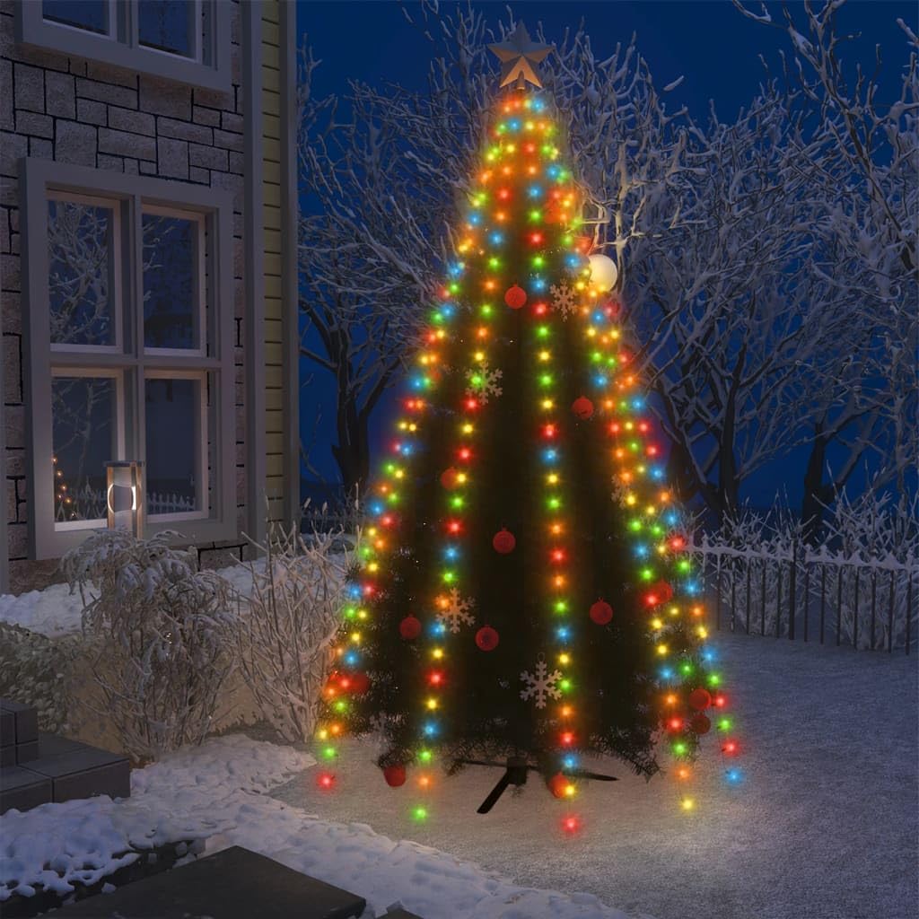vidaXL Colorful Christmas Tree Net Lights 250 LEDs USB 98.4in Multicolor PVC