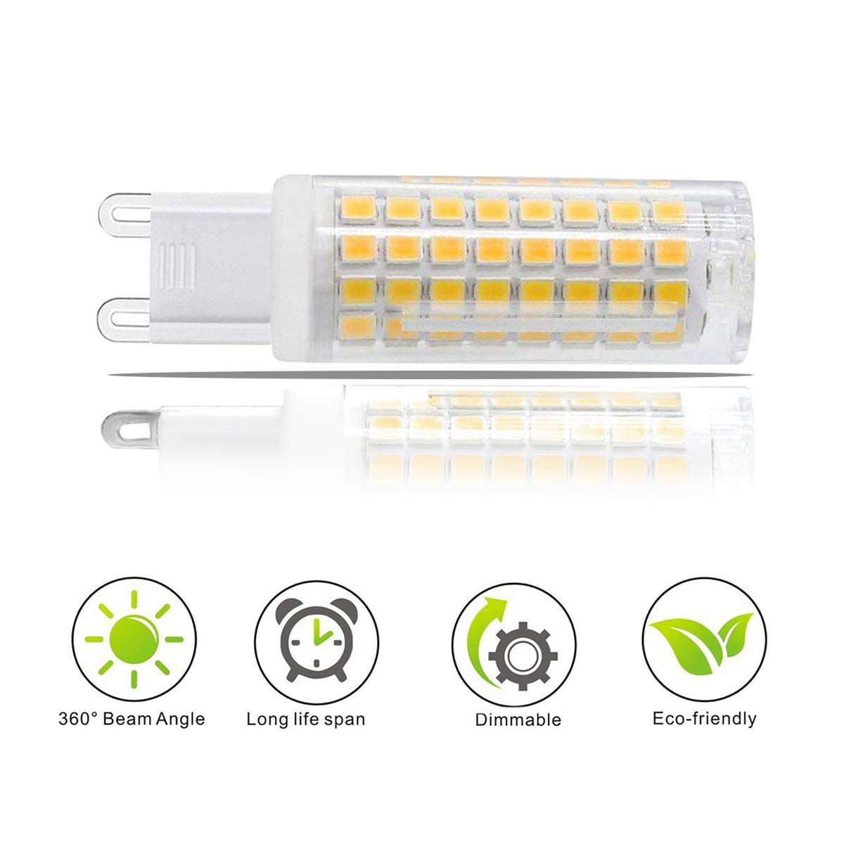 Xrzt G9 Led Bulbs 75W Replacement G9 Base For Chandelier Light, Dimmable 3000K Warm White, Pack Of 2