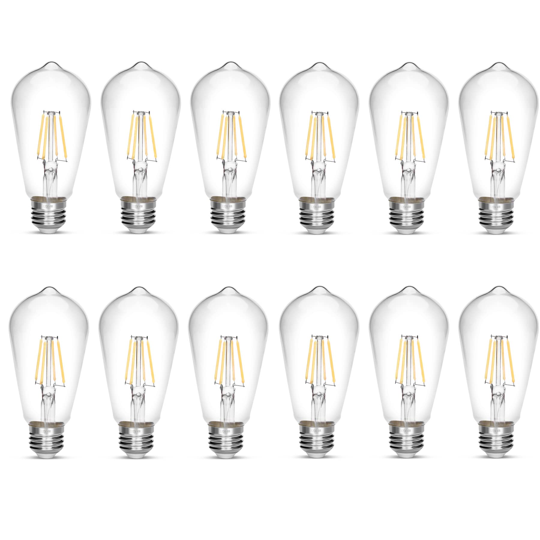 Notoc Led Edison Bulb 4W,Antique 40W Vintage Edison Bulb,E26 Light Bulb Non Dimmable Led Bulb 450 Lumens 5500K Cold White,Pack O