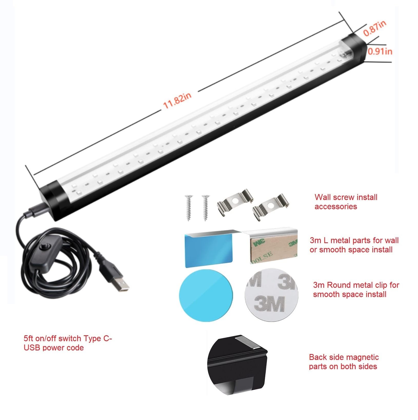 Thlifure 10W Black Light Bar 1Ft Led Uv Strip Lights For Body Paint & Glow Parties, 2 Pack