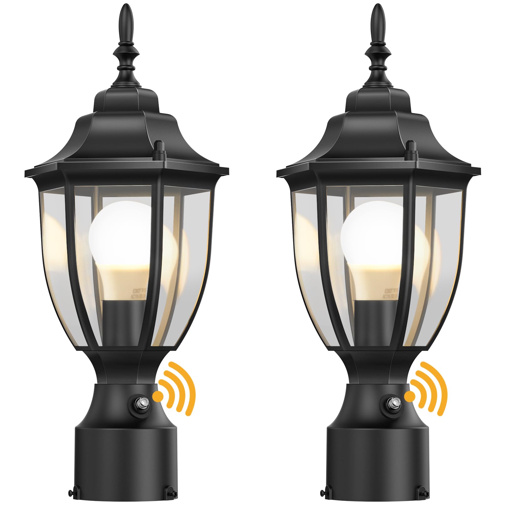 Lamomo Outdoor Post Lights, 2 Packs Dusk to Dawn Lamp Post Light Fixture, Waterproof Aluminum Lamp Posts Outdoor Lighting Pole L
