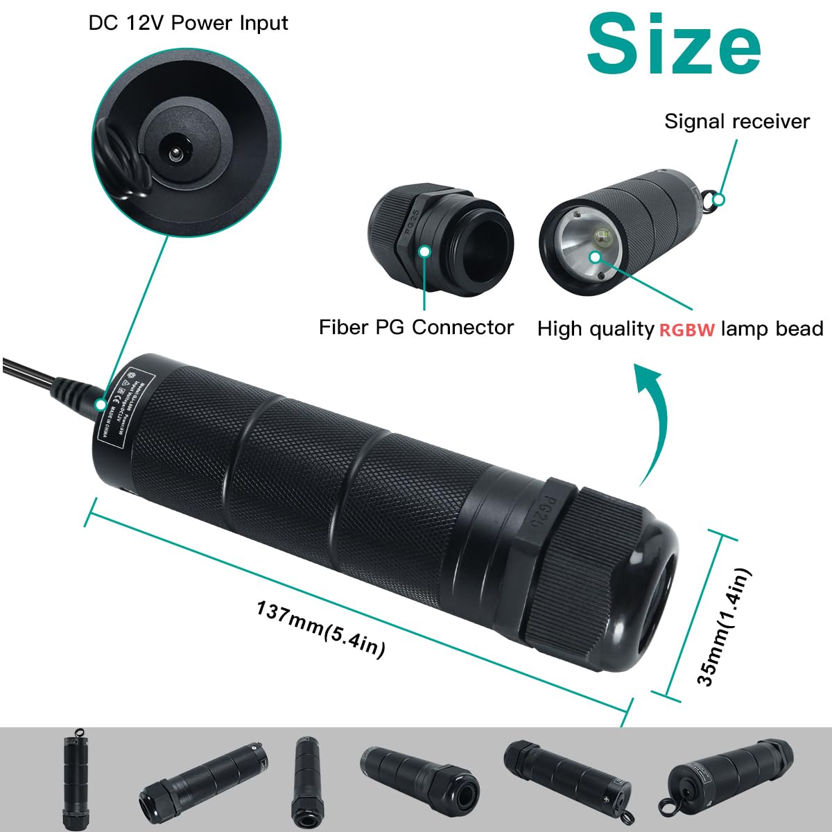 AKEPO Fiber Optic Engine Driver Replacement, RGBW, Music Activated, APP Control, 6W, Model QJ-L006, Multiple Colors