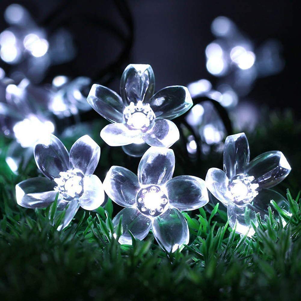 NOVALUC 16 Led Blossom Flower String Lights Plug in Fairy Lights for Diwali Christmas Home Decoration (3 Meters, White)