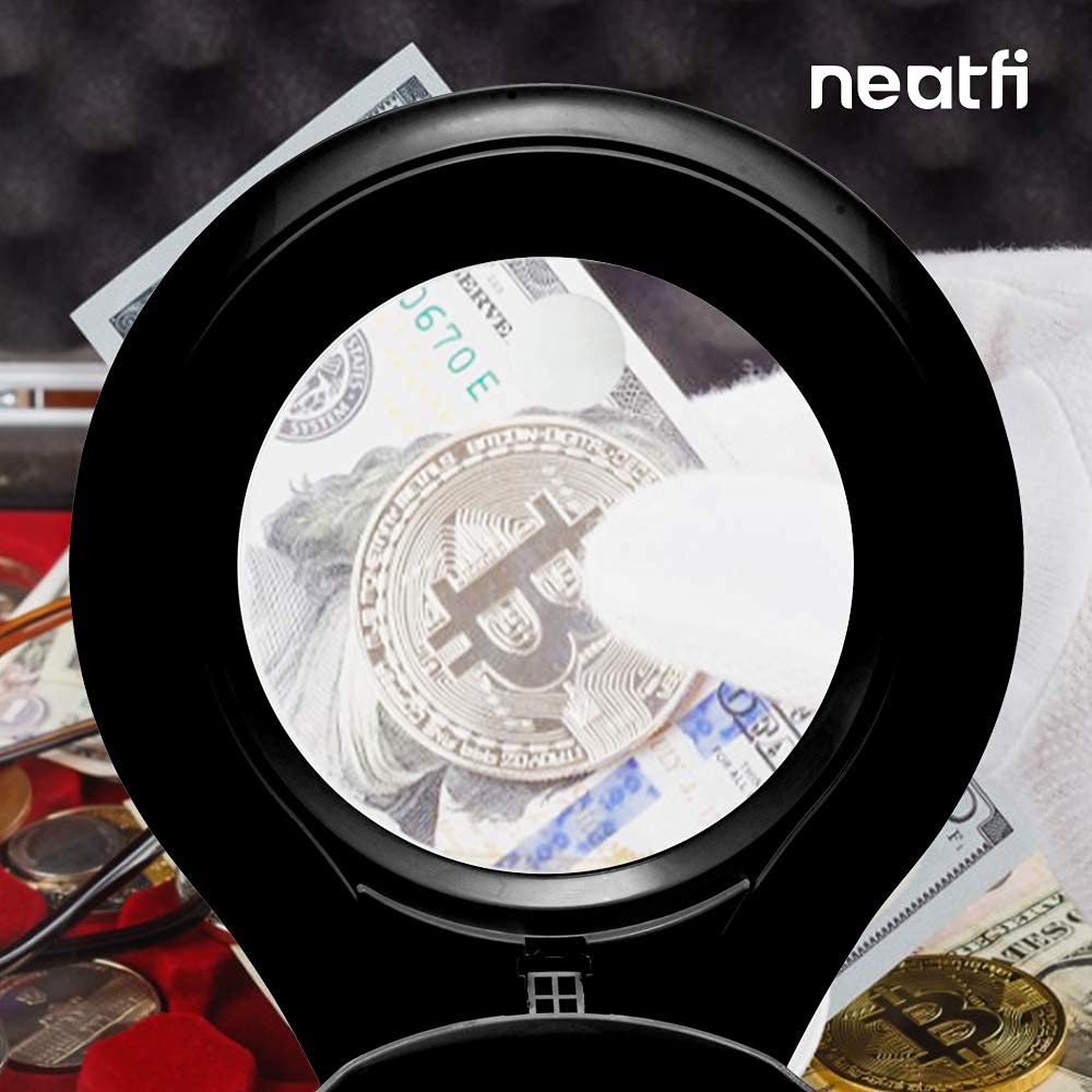 Neatfi Bifocal Magnifying Lamp, 1200 Lumens, Dimmable, 5in Lens, 5 Diopter + 20 Diopter, Black, Model 9003