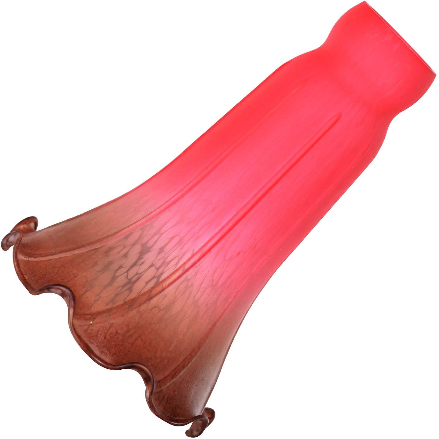 Bieye LS71 Lily Flower Blown Glass Lampshade (Red Brown, Opening I.D. 1.26'' x O.D. 1.5'')