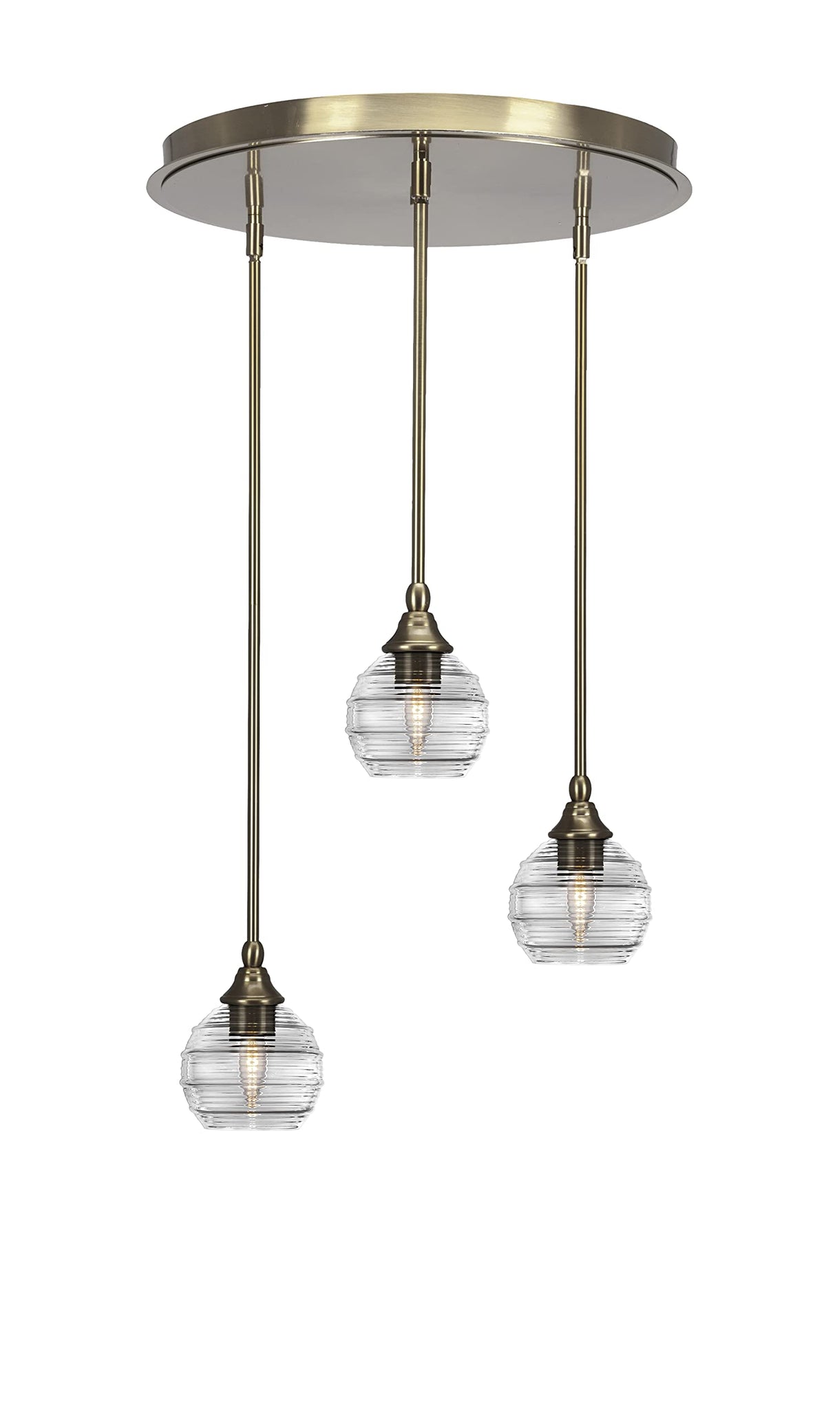 Empire 3 Light Cluster Pendalier in New Age Brass Finish (2183-NAB-5110)
