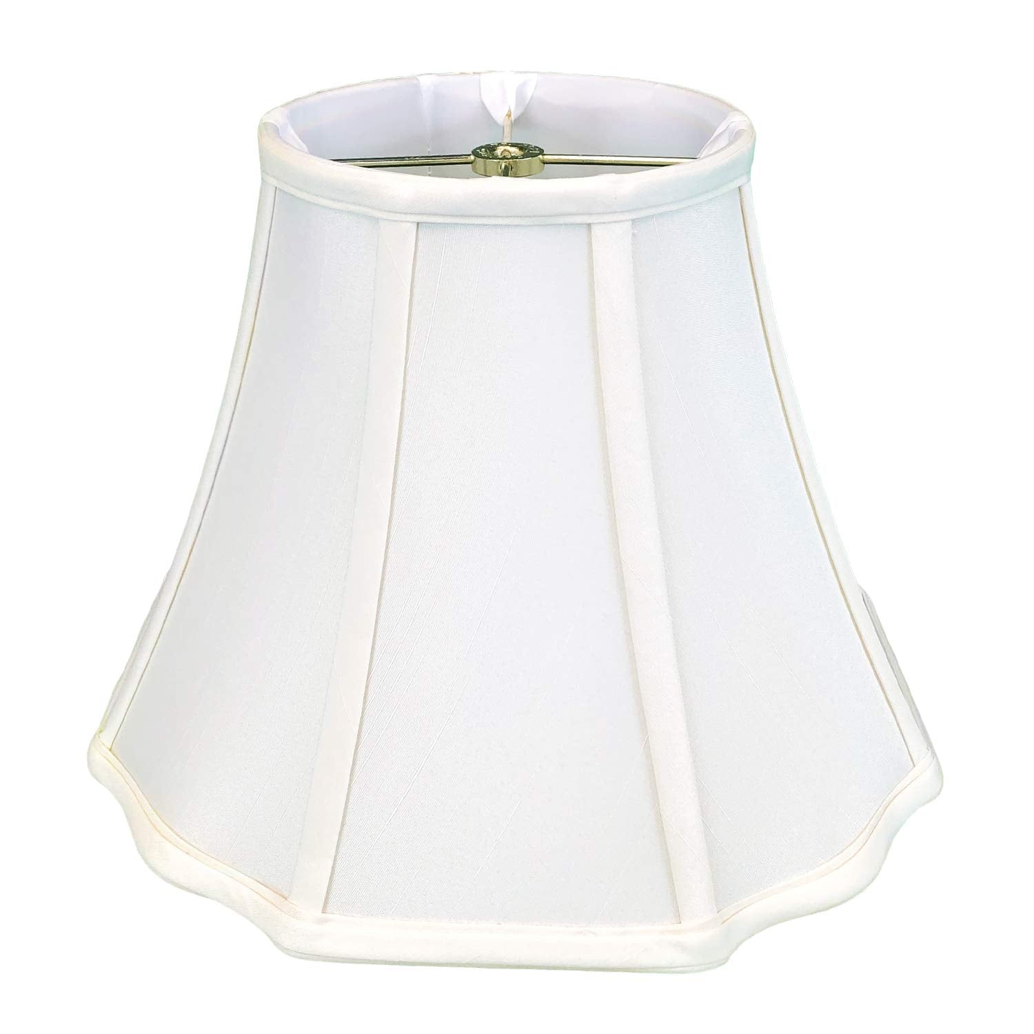Royal Designs, Inc. Flare Bottom Outside Corner Scallop Lamp Shade, BS-701-14WH, White, 8 x 14 x 11