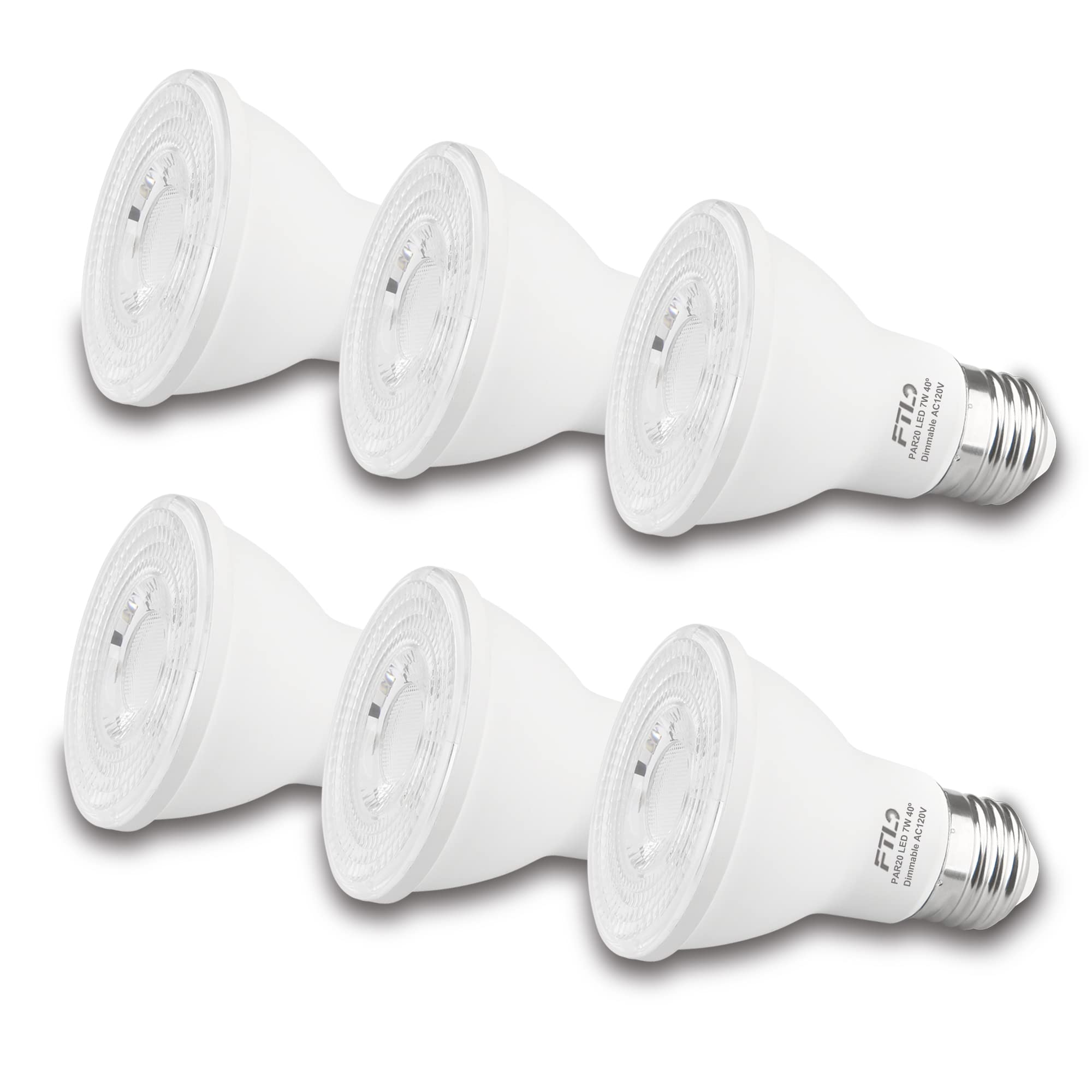 FTL PAR20 Led Bulbs Dimmable, 50W 60W Equivalent, 7W 600LM Flood Light Bulb Indoor Outdoor, 3000K Warm White, E26 Spotlight for 
