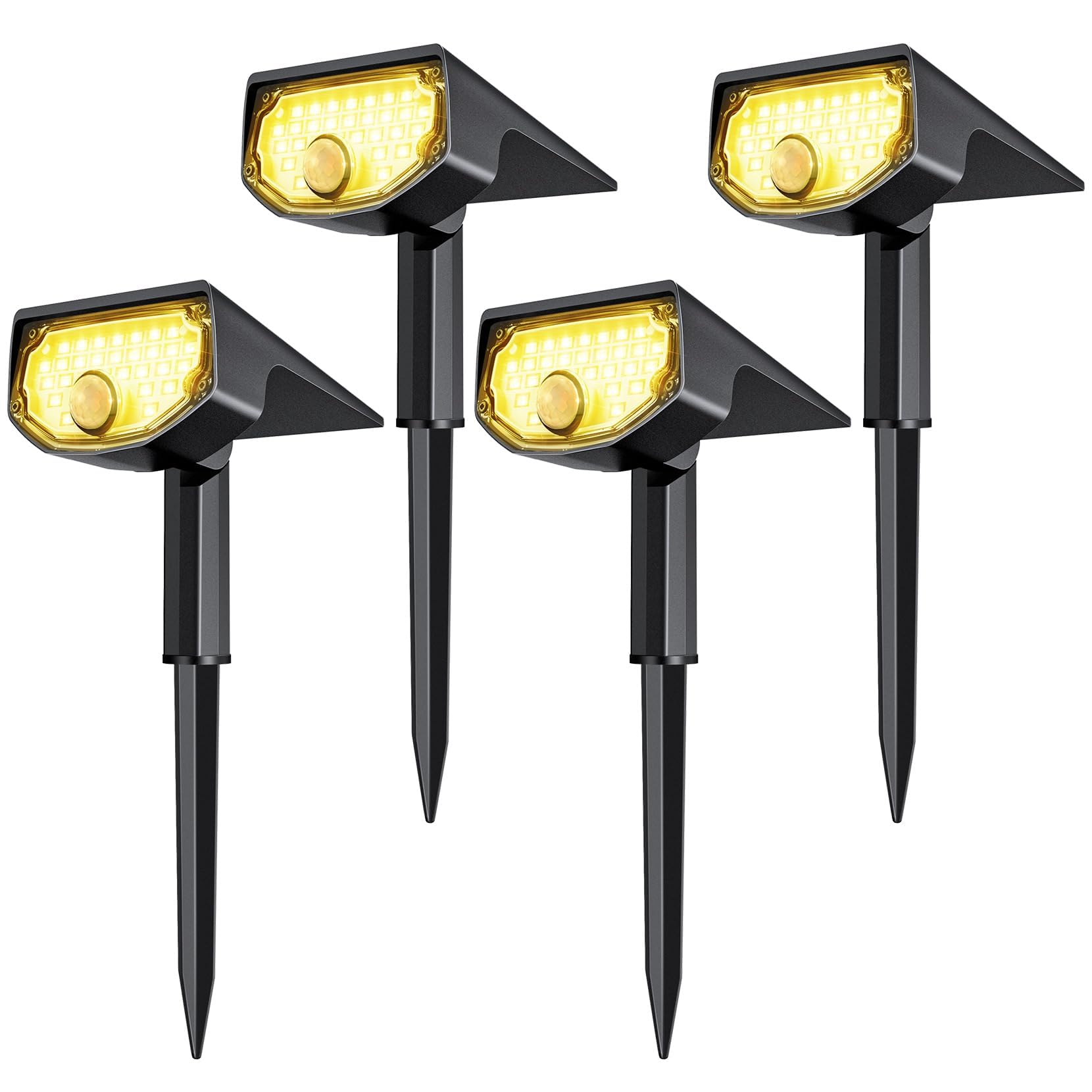 AloftSun Solar Motion Sensor Spot Lights, 30 LED, Waterproof, 4 Pack, Warm White, Model 239A