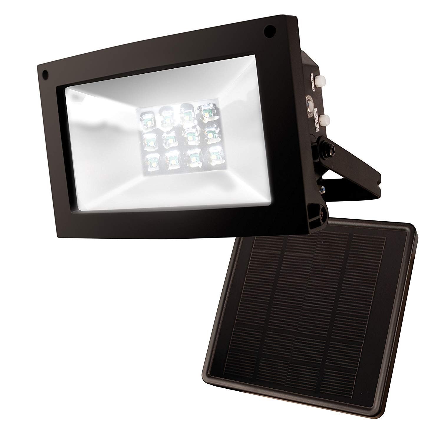 Maxsa 40330-RS 80LM 12 LED Solar-Powered Dusk to Dawn Outdoor Flood Light, 10 Hour Weatherproof and Dark Sky Compatible Cool Whi