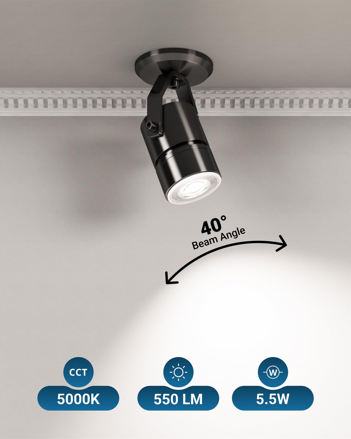 Sunco 12 Pack Mr16 Led Bulb, Gu10 Dimmable Track Light Bulbs, 5.5W=50W, 5000K Daylight, 550 Lm, 25000 Lifetime Hours Ul.