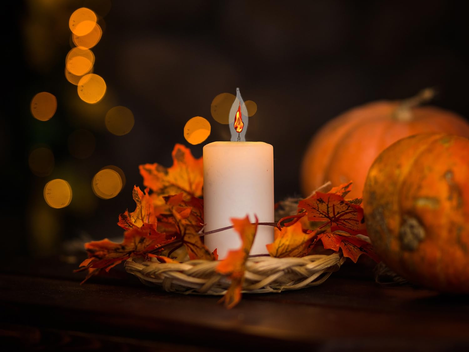 The Dreidel Company Flicker Flame Shaped E12 Replacement Light Bulbs, Orange Glow, 1W, 120V, 12-Pack