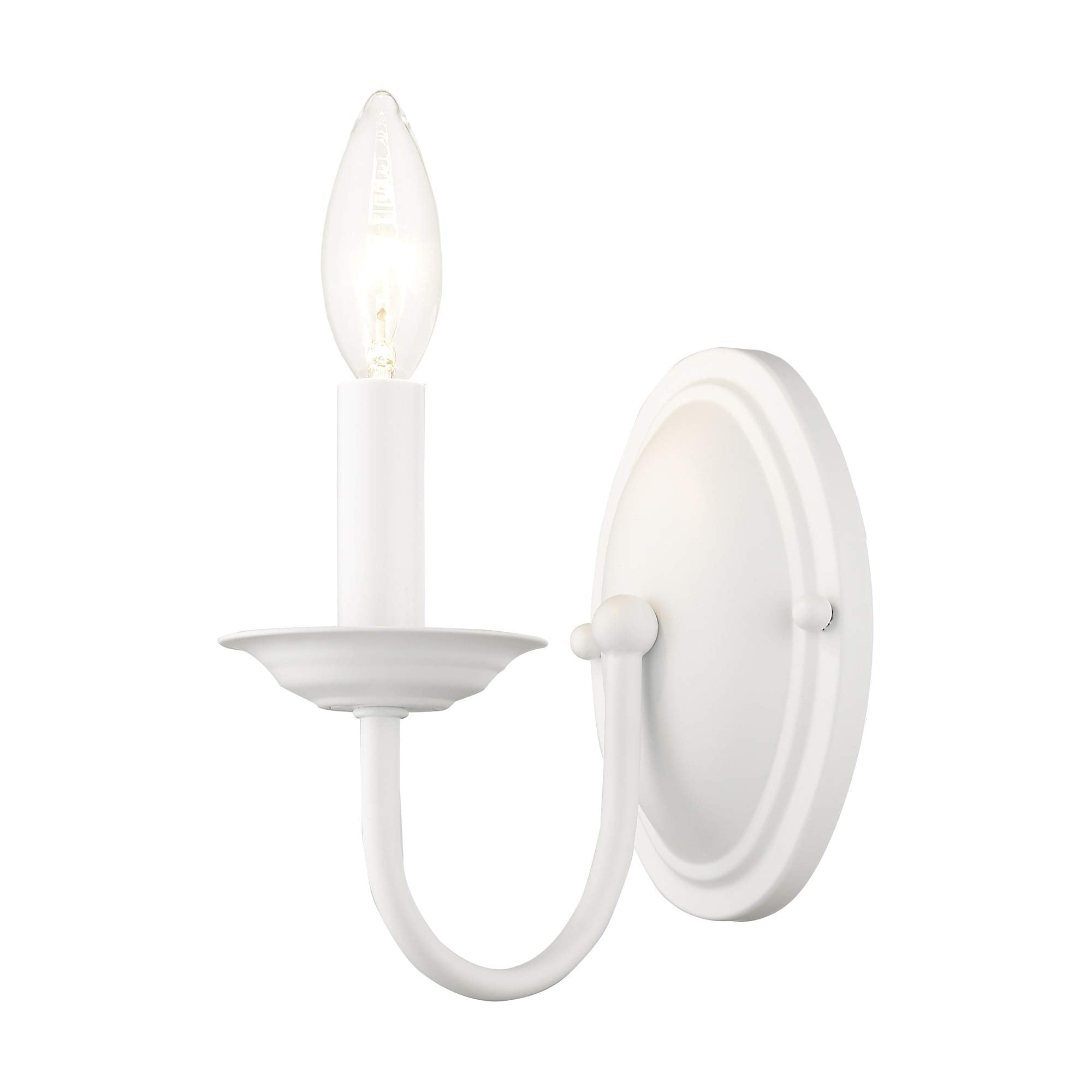 Livex Lighting Williamsburg 1-Light Wall Sconce, White, 4.25inW x 7inH, Model 4151-03