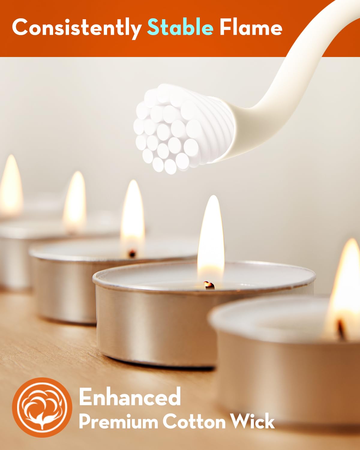 Hypmis Tea Light Candles - Unscented Paraffin Wax, 50 Pack, 4+ Hours Burn Time, White, Perfect for Home & Events