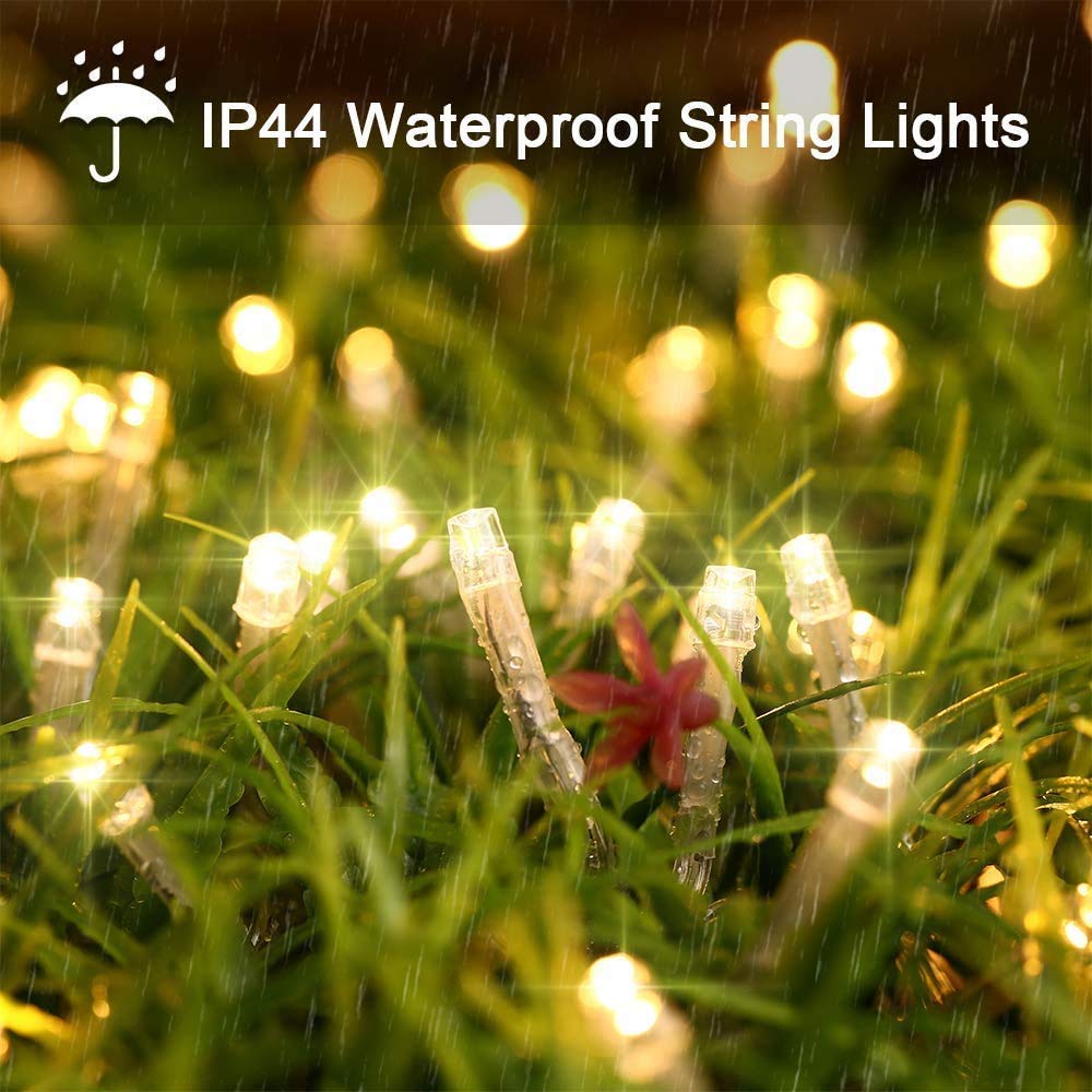 Epesl Christmas Icicle Lights Outdoor - 32.8ft 300 LED String Lights with 8 Modes - Connectable Outside Icicle Lights for Hallow