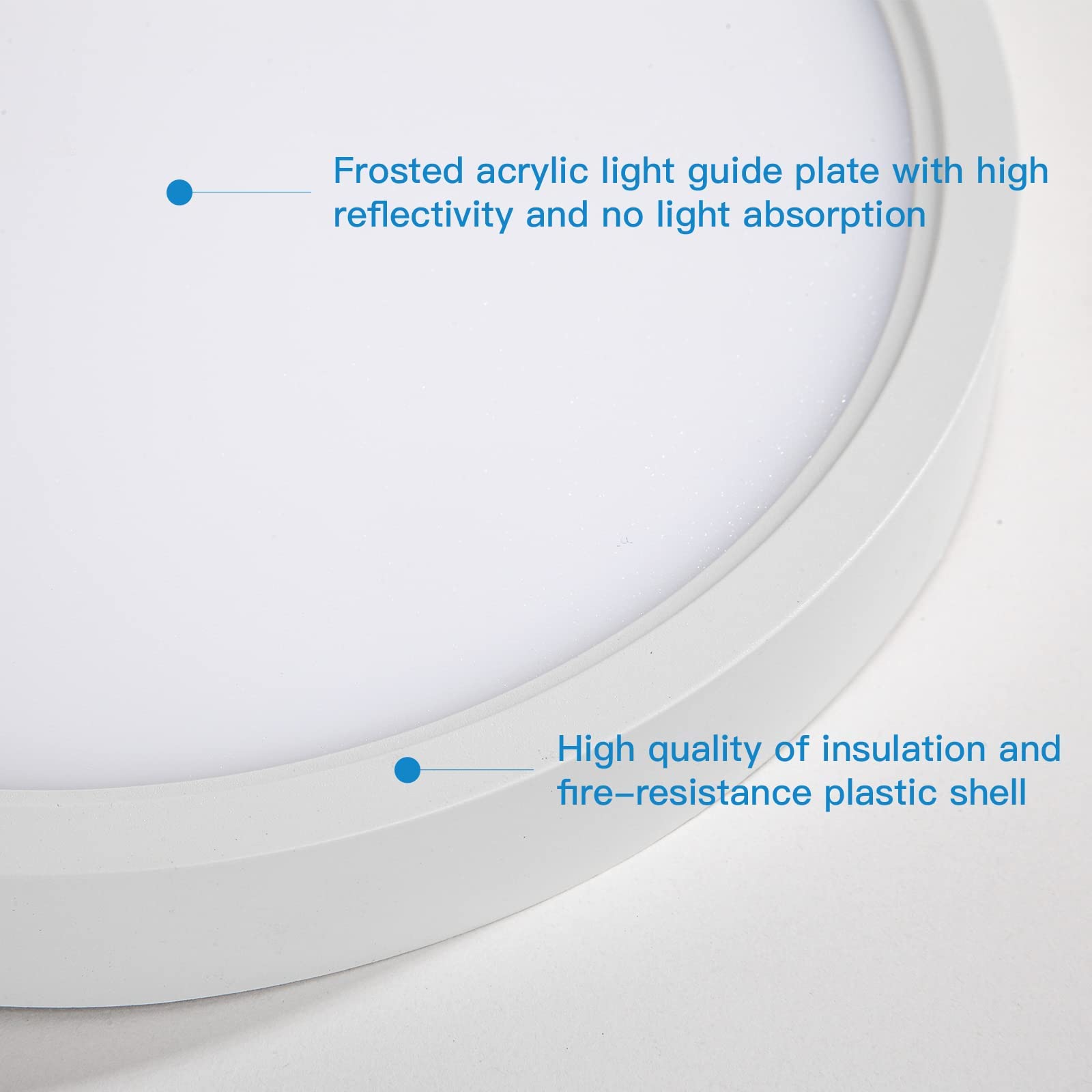 ocioc 15.8in Ultra-Thin Round LED Ceiling Light Fixture, 36W, 6500K Daylight, White, Model MAD400-36W-D-WEMA52