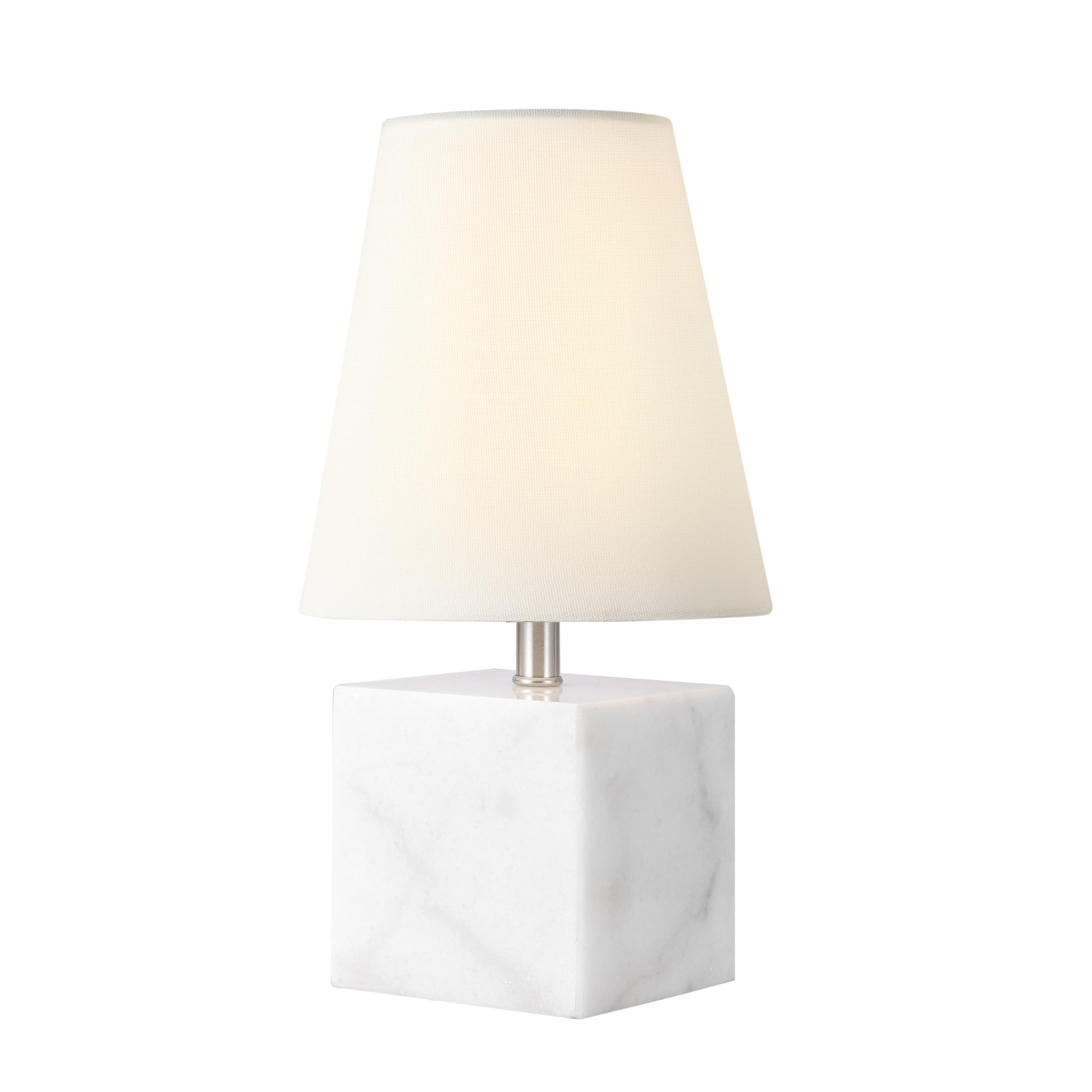 SAFAVIEH Lighting Collection Lou White Marble/Nickel 16-inch Table Lamp (LED Bulb Included)