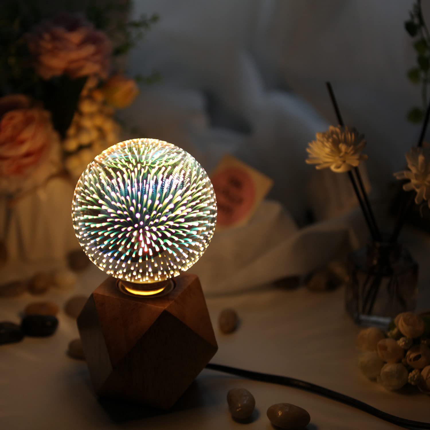 Tianfan G30 4W Vintage Edison Bulb With Warm Yellow Light, E26 Base, 80Lm Equivalent To 7W Incandescent, Silver Glass Color, Dec