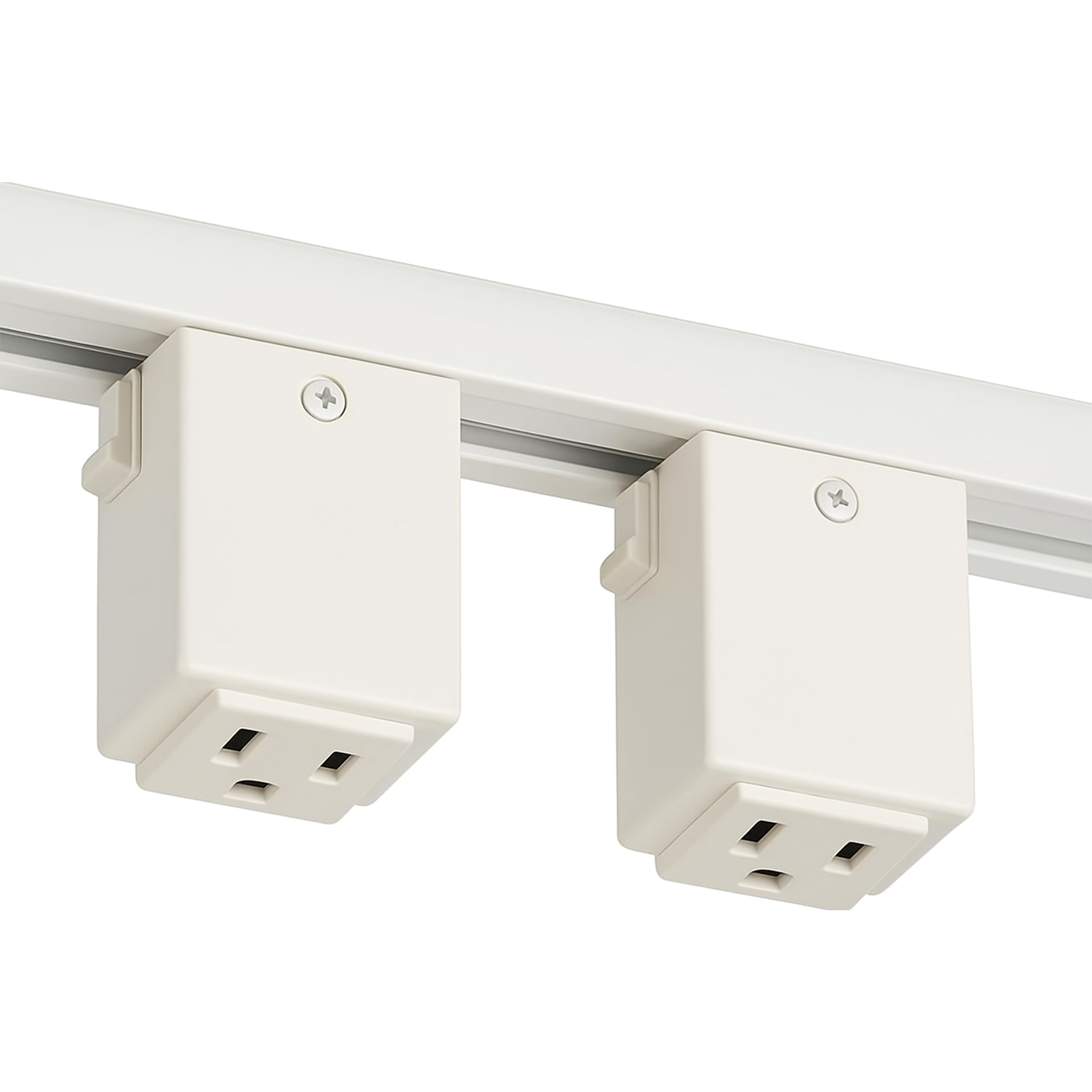 OHLECTRIC Track Light NT-327W H-Track Lighting Outlet Adapter, H-Type Track (2-Pack) White Power Plug Accessory for Track Rail S
