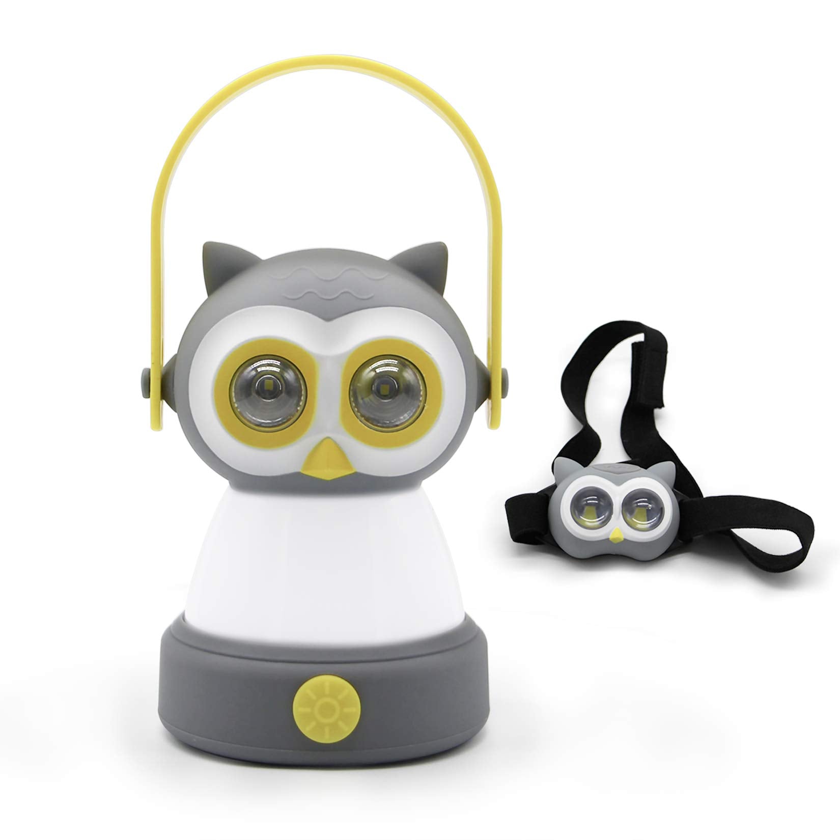 Outdoor Equipment Led Camping Lantern & Headlamp Set For Kids, Fant.Lux Battery Powered Night Light For Emergency, Hurricane, Lightweight Tent Lamp - Owl (Owl Set)
