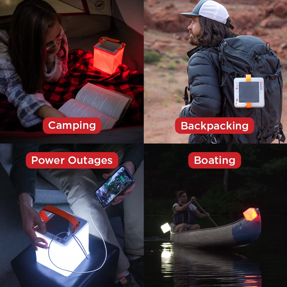 LuminAID 2-in-1 Solar Camping Lantern & Phone Charger - Titan Size, Bright White, 4000mAh - Inflatable LED Emergency Light
