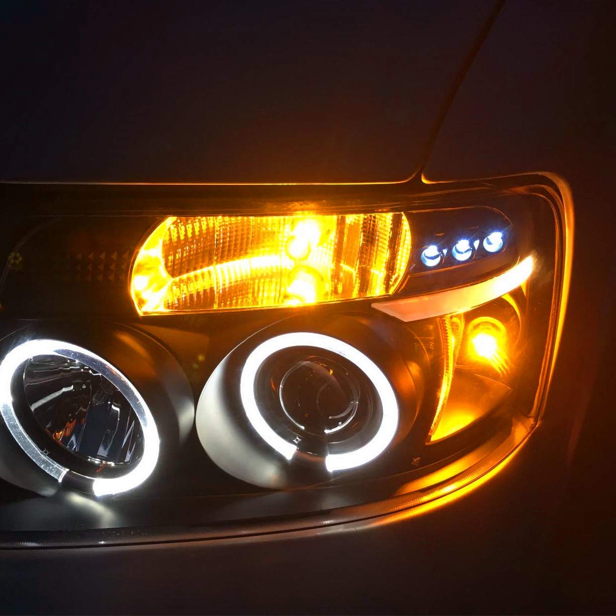 Alla Lighting 4257 LED Turn Signal Bulbs, Super Bright 12V Blinker Lamps, Amber Yellow, Model Alla-4257-5730-33Y