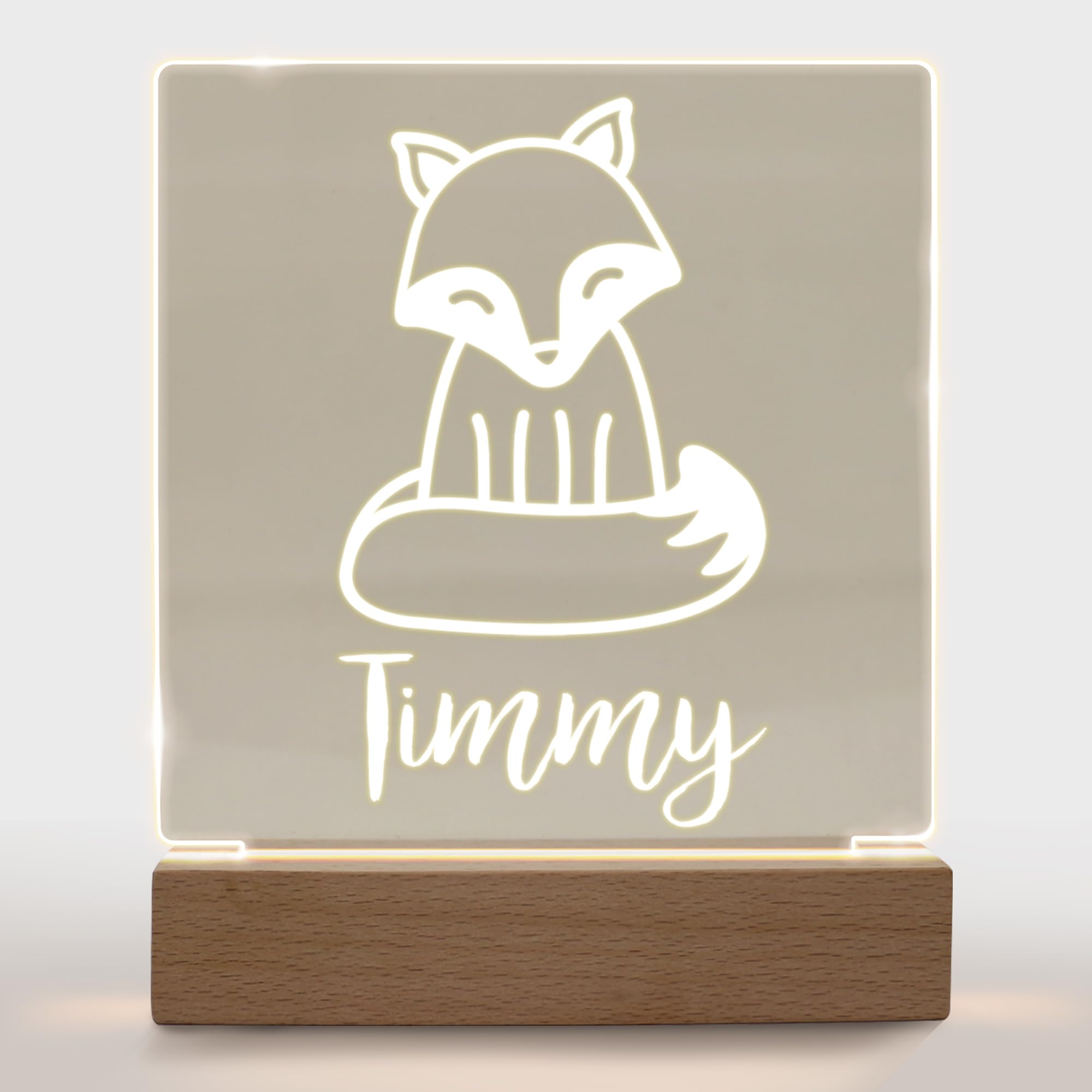 Personalized Night Light For Kids Girls Boys Customized Gifts For Baby Nursery Bedroom Decor Fox