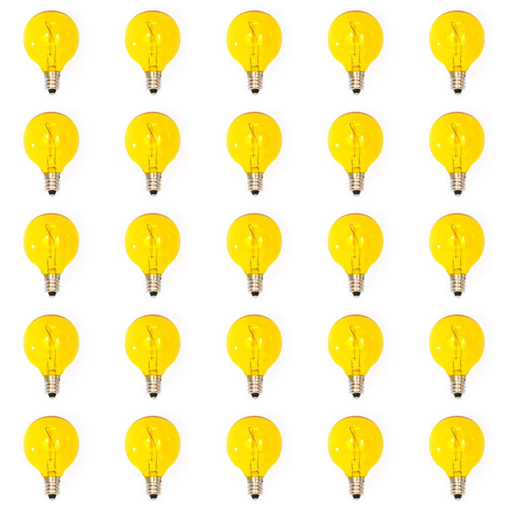 EZLS 25 Yellow G40 LED Filament Bulbs - Patio String Light Replacement Bulbs