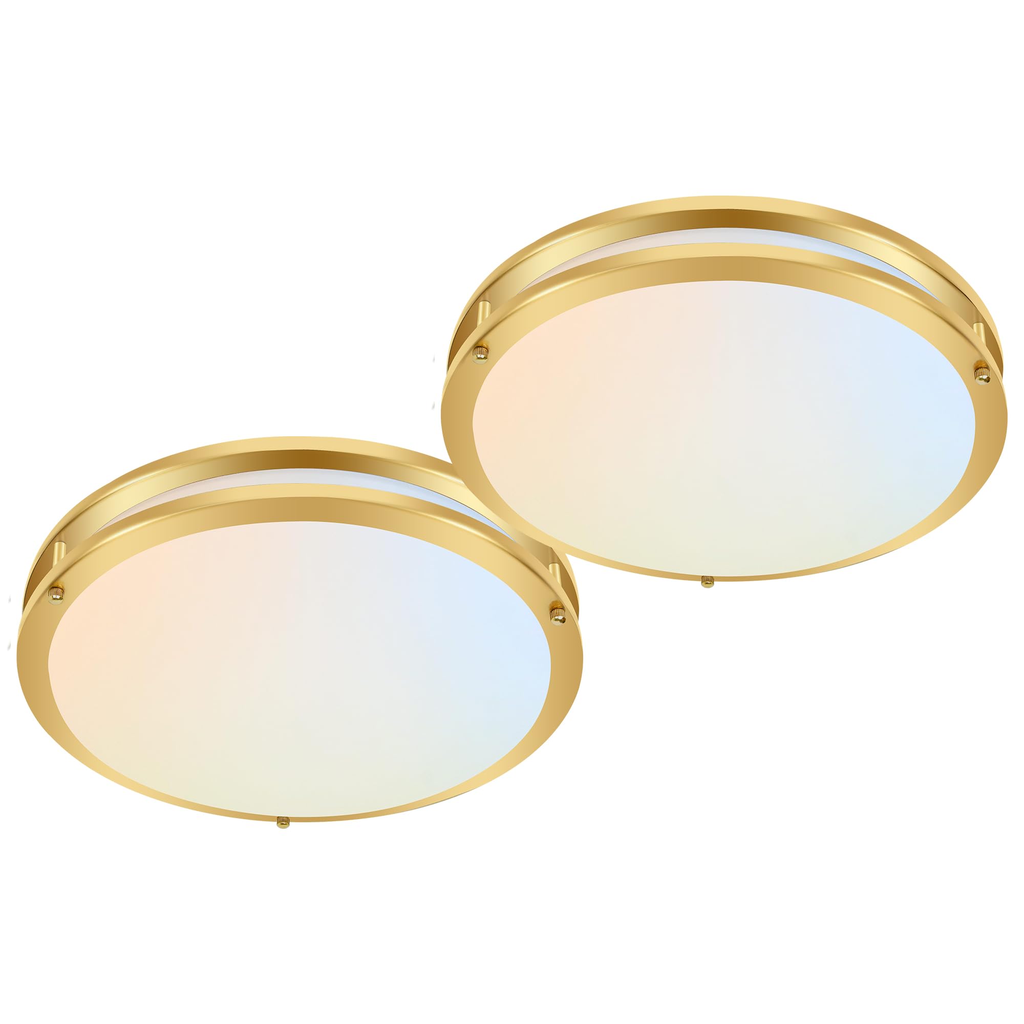 hykolity LED Flush Mount Ceiling Light, 16 inch, Gold, 36W, 2200LM, CRI90, ETL Listed, Model HBCE-16C-G5