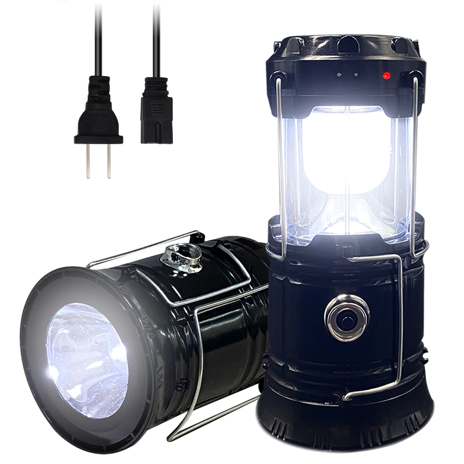 XTAUTO 2-Pack Collapsible Camping Lanterns - Solar & AC