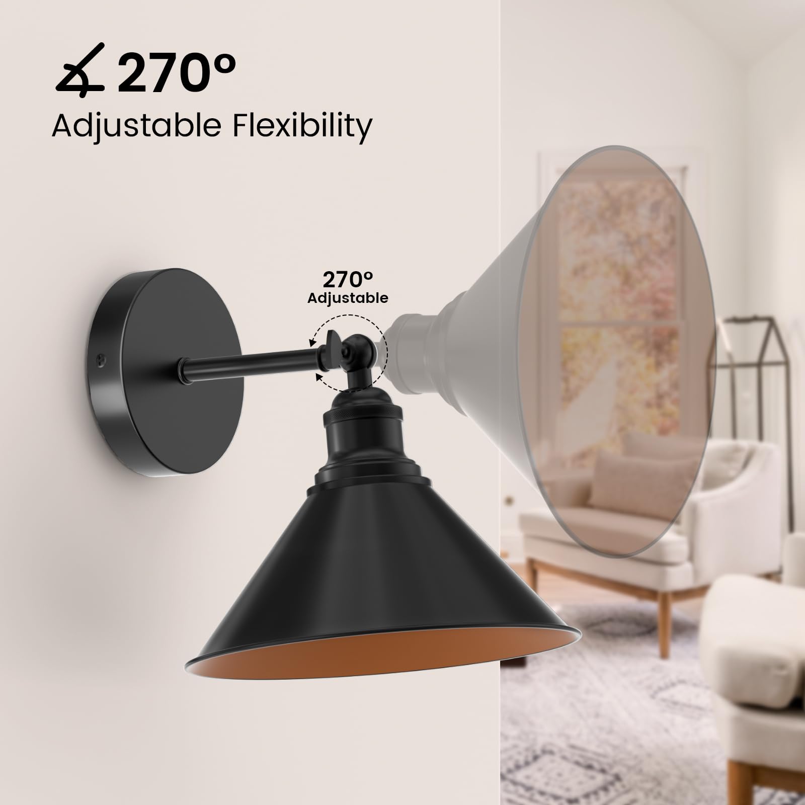 Niorsun Vintage Battery Operated Wall Sconce Set Of 2, Black Wireless Rechargeable Wall Lights With 5200Mah Dimmable Detachable